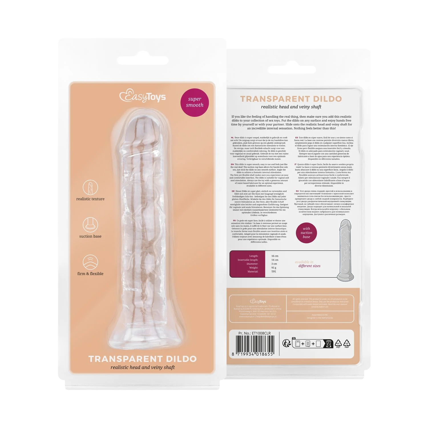 Jelly Dildo zonder Ballen - 14 cm