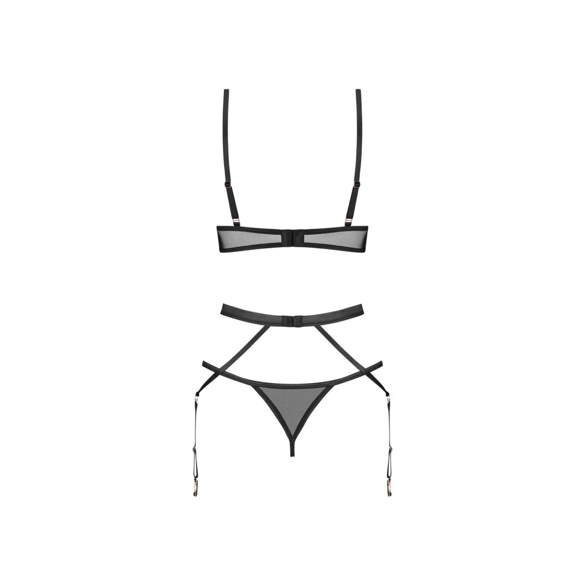 Obsessive – Euridia Lingerie Set 3-pcs – Zwart