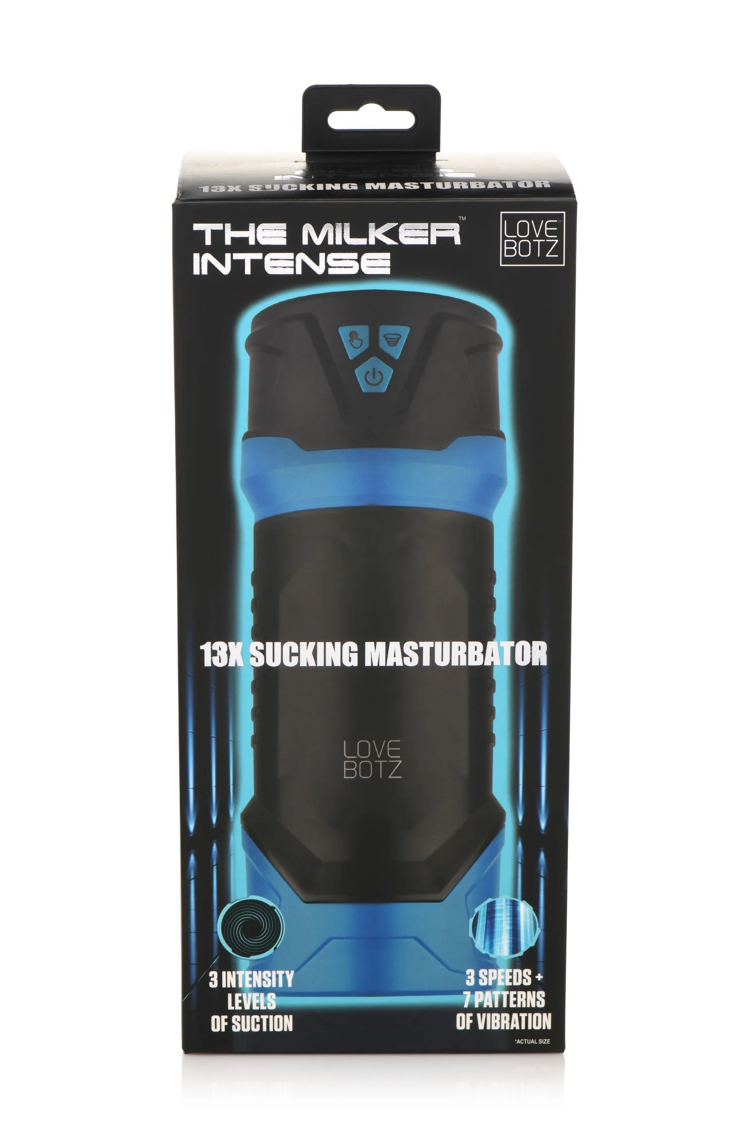 THE MILKER - Intense Masturbator Zuig- en Vibratiefunctie - Zwart/Blauw