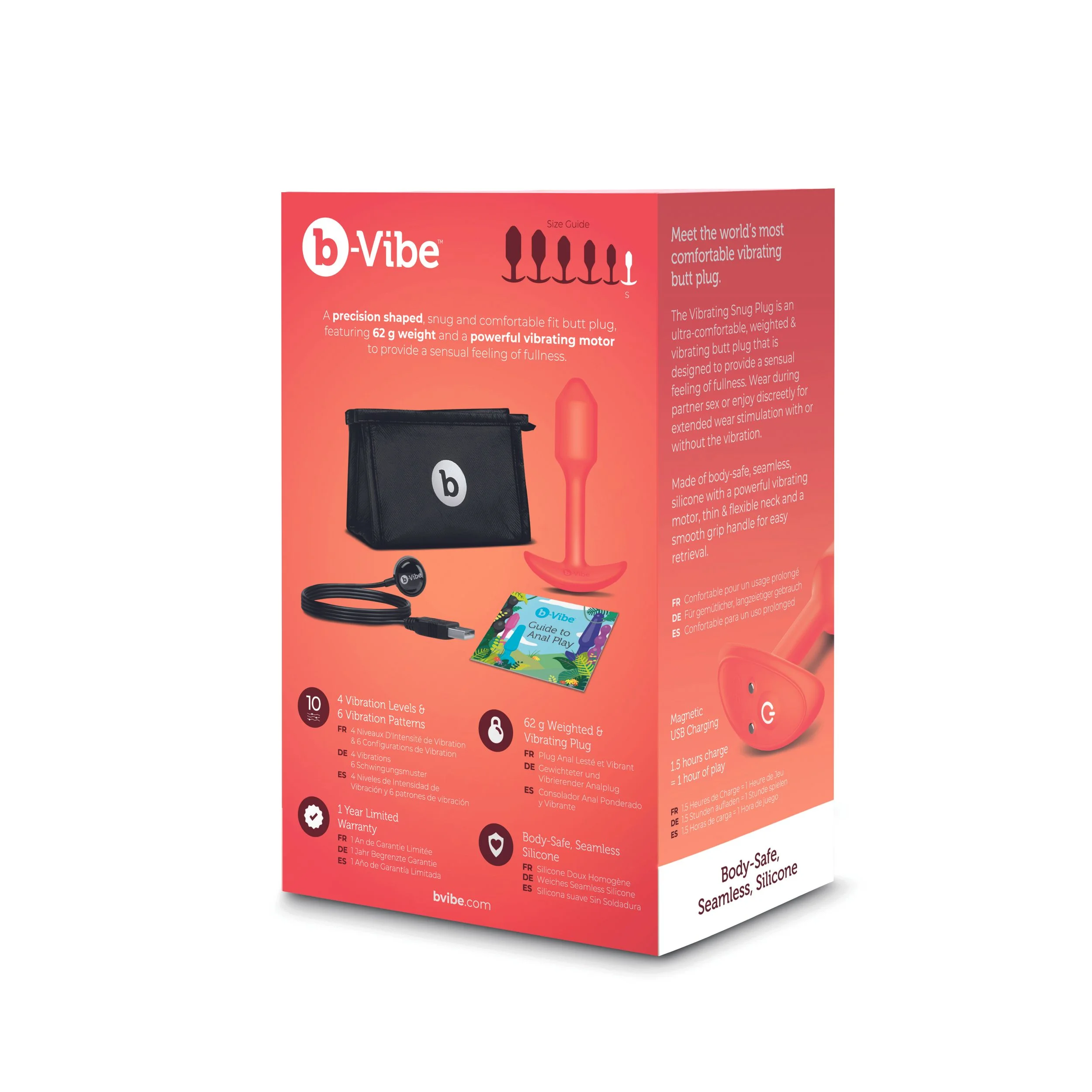 B-Vibe - Vibrerende Snug Plug 1 (S) Oranje