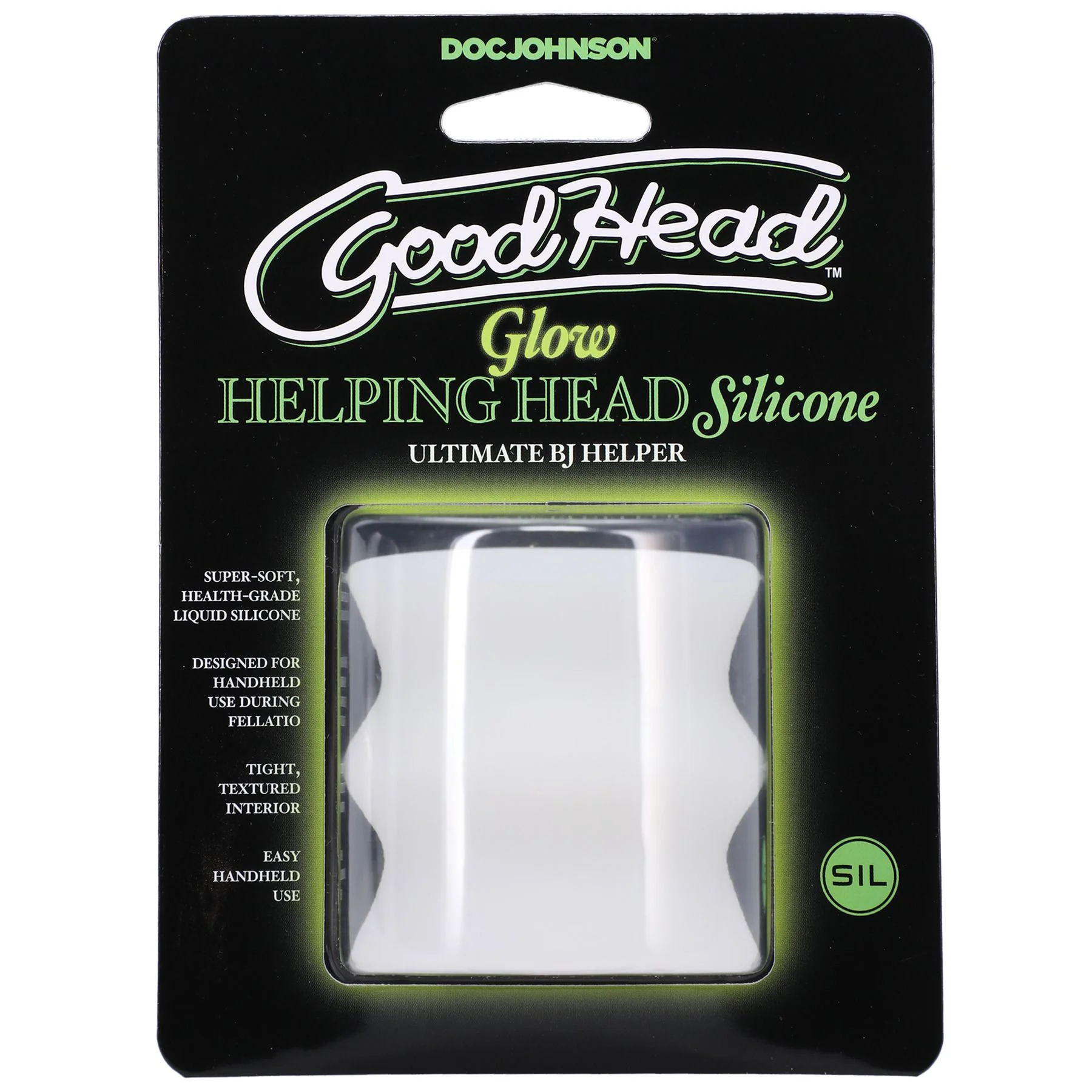 Doc Johnson - GoodHead Glow Helping Head Siliconen - Wit