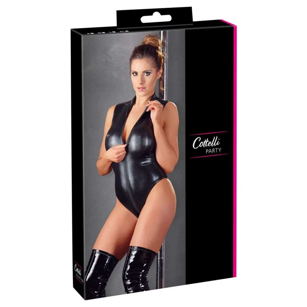 Cottelli Collection - Wetlook Body Met Lange Rits
