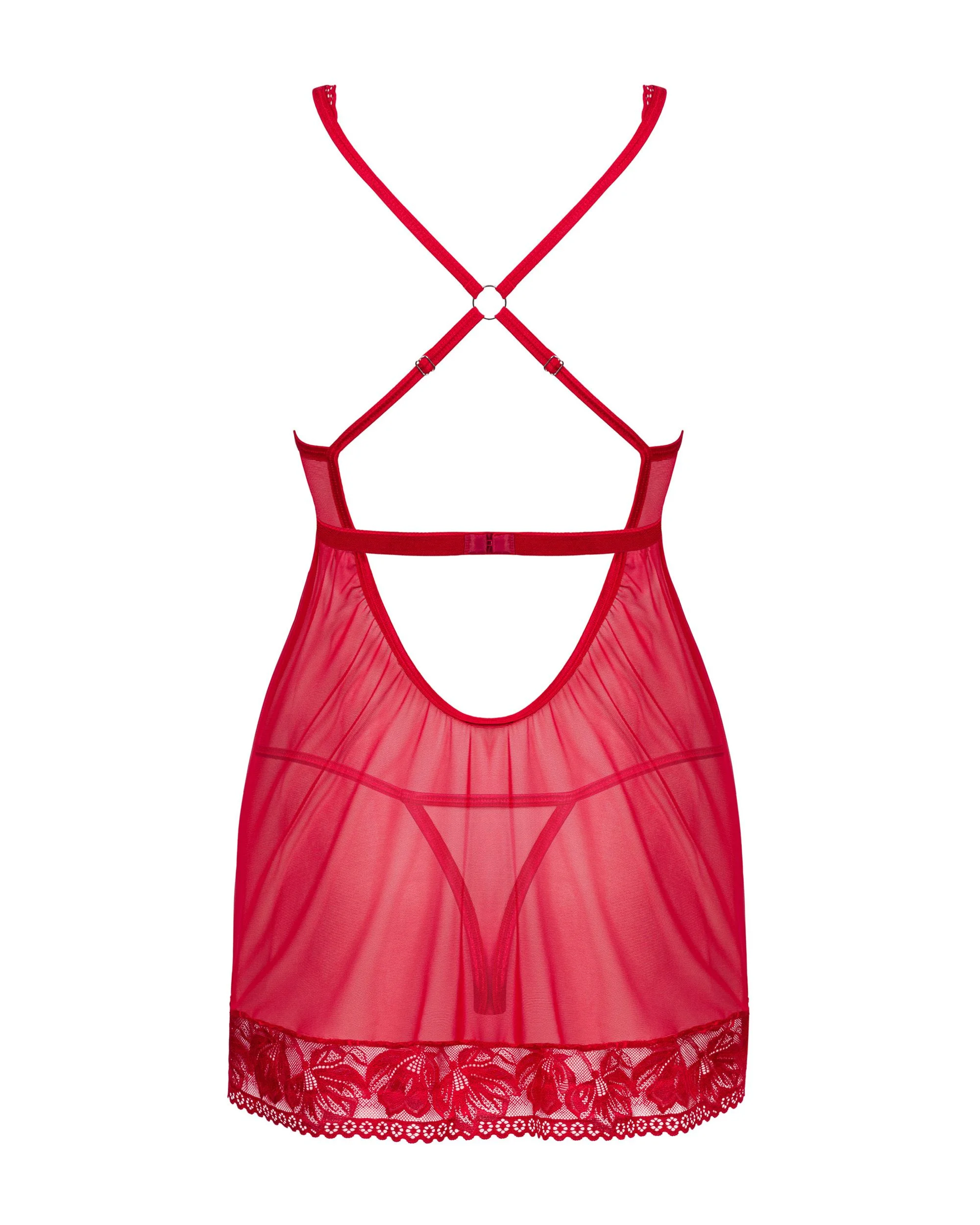 Lacelove Sexy Babydoll en String - Rood