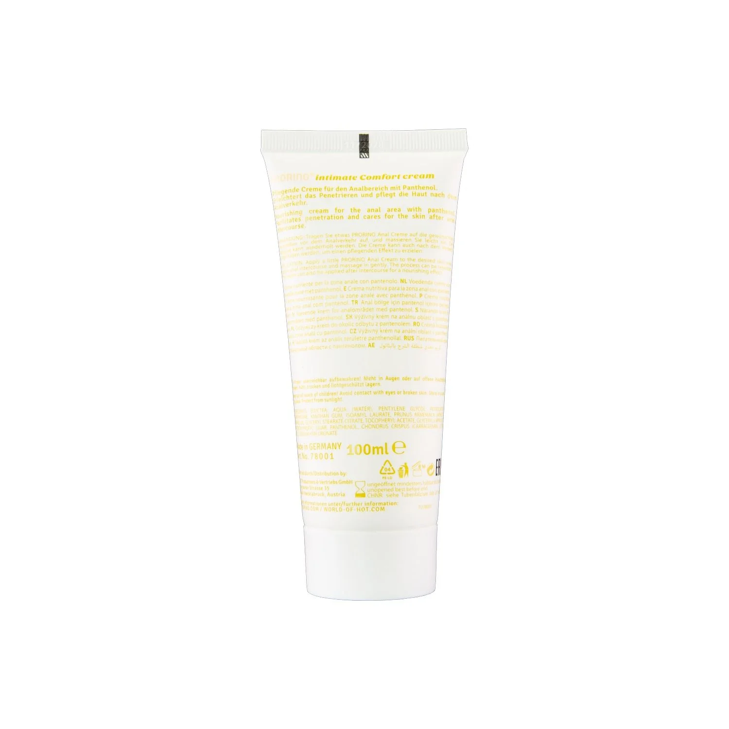 HOT - PRORINO Sensitive Anal Comfort Cream - 100 ml