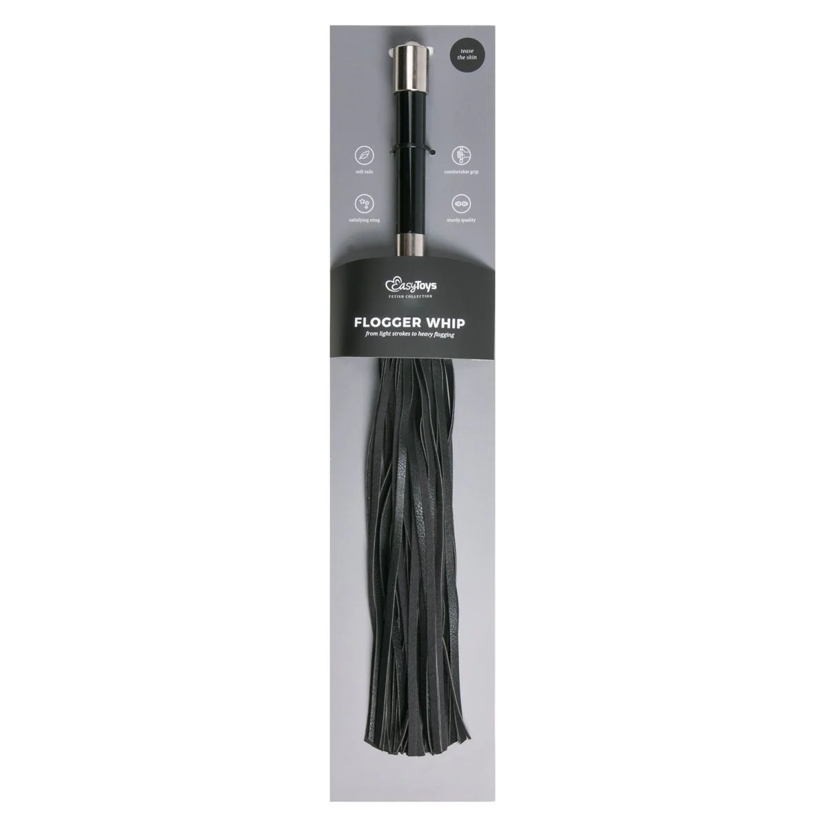 Fetish - Lange flogger met metalen handvat