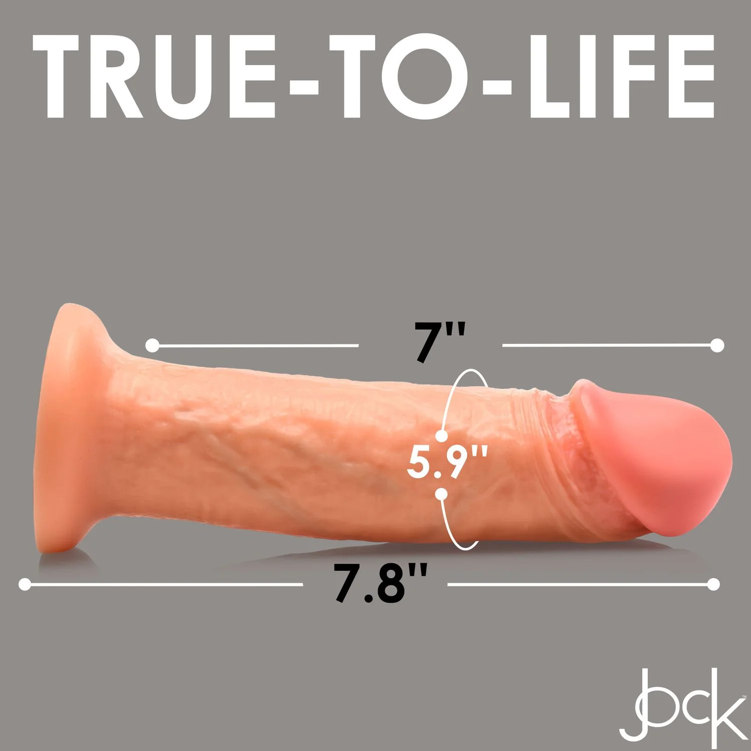 JOCK - Real Skin Vibrerend Dildo - 20 cm & Lichtkleurig