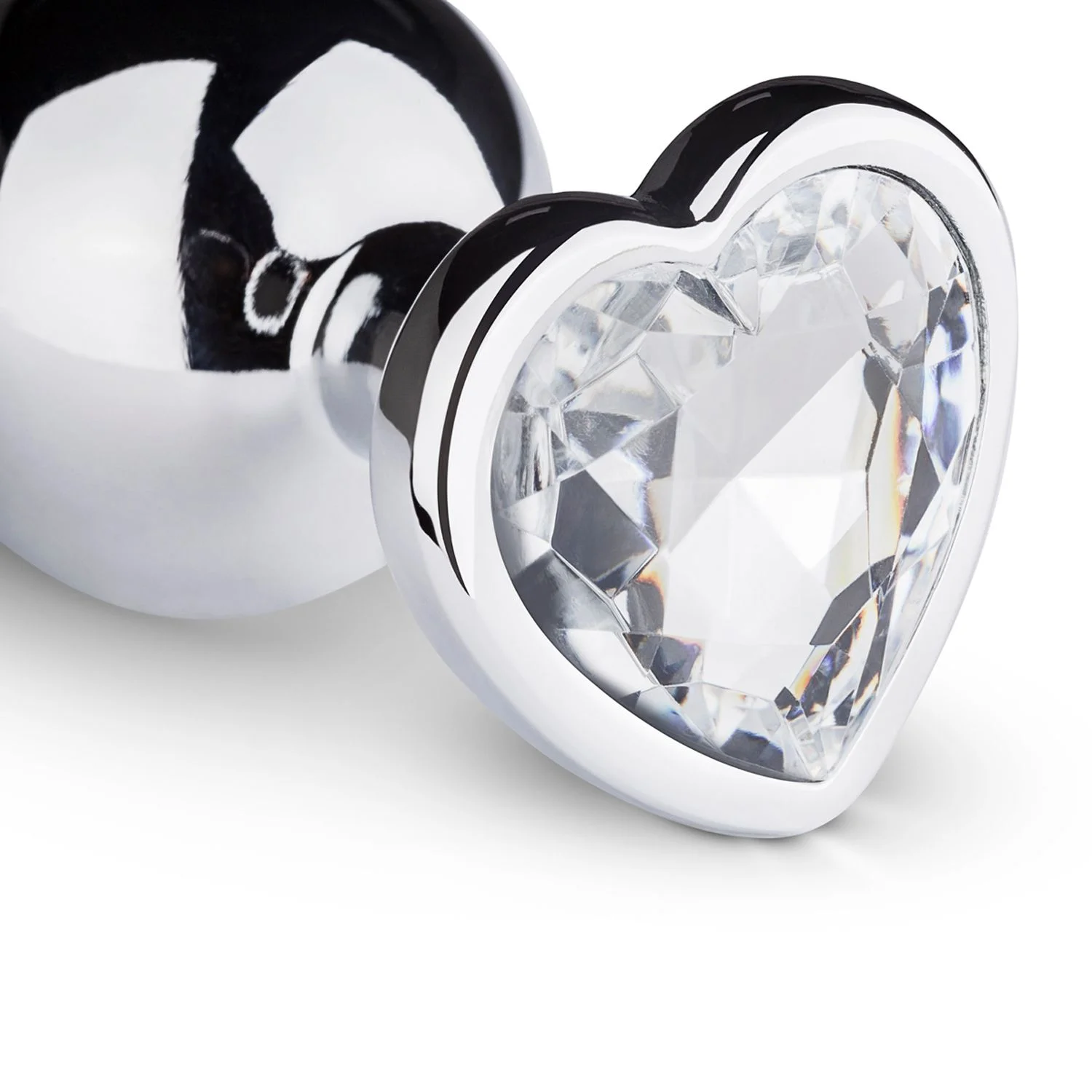 Metalen buttplug met hartje - zilverkleurig