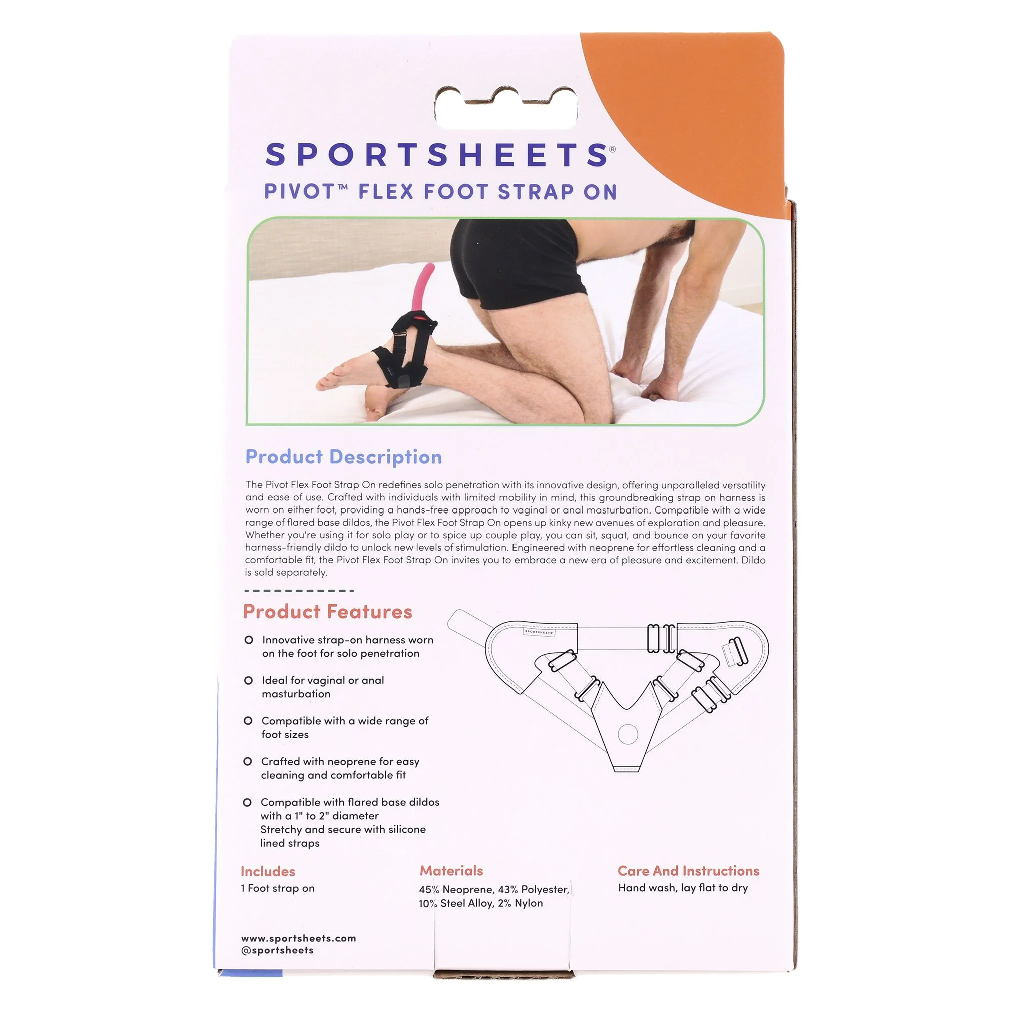 Sportsheets - Pivot Flex Voet Strap On - Zwart