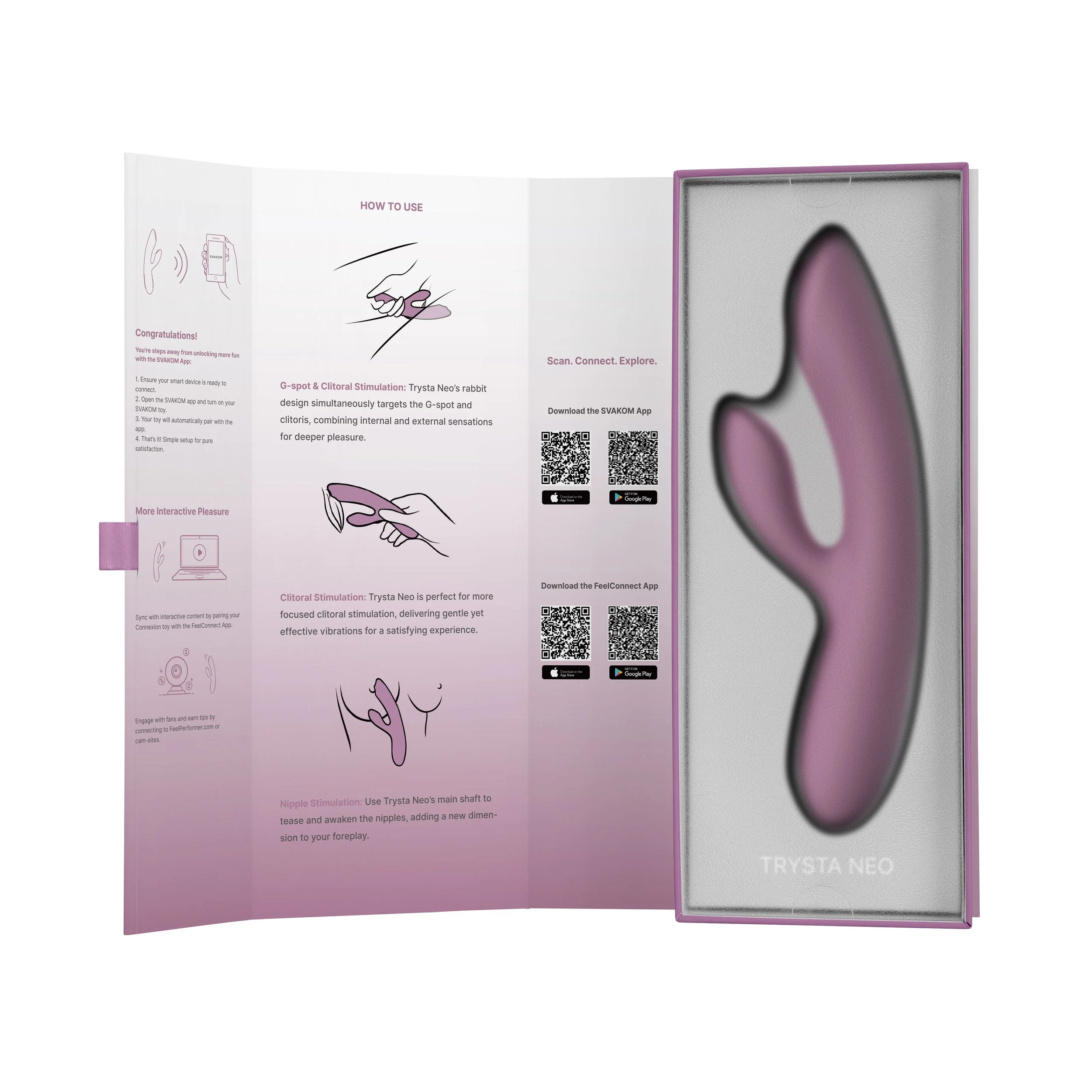 SVAKOM - Trysta Neo Rabbit G-spot Vibrator - Roze