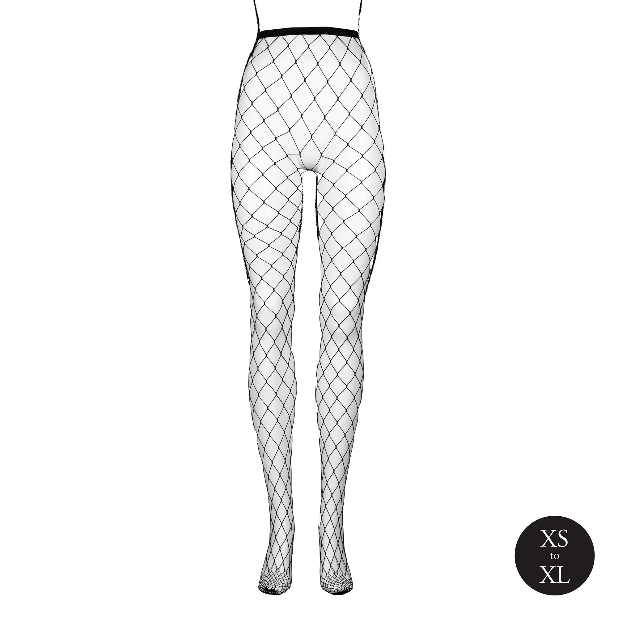 Le Desir - Panty met Grove Visnetstructuur - Zwart