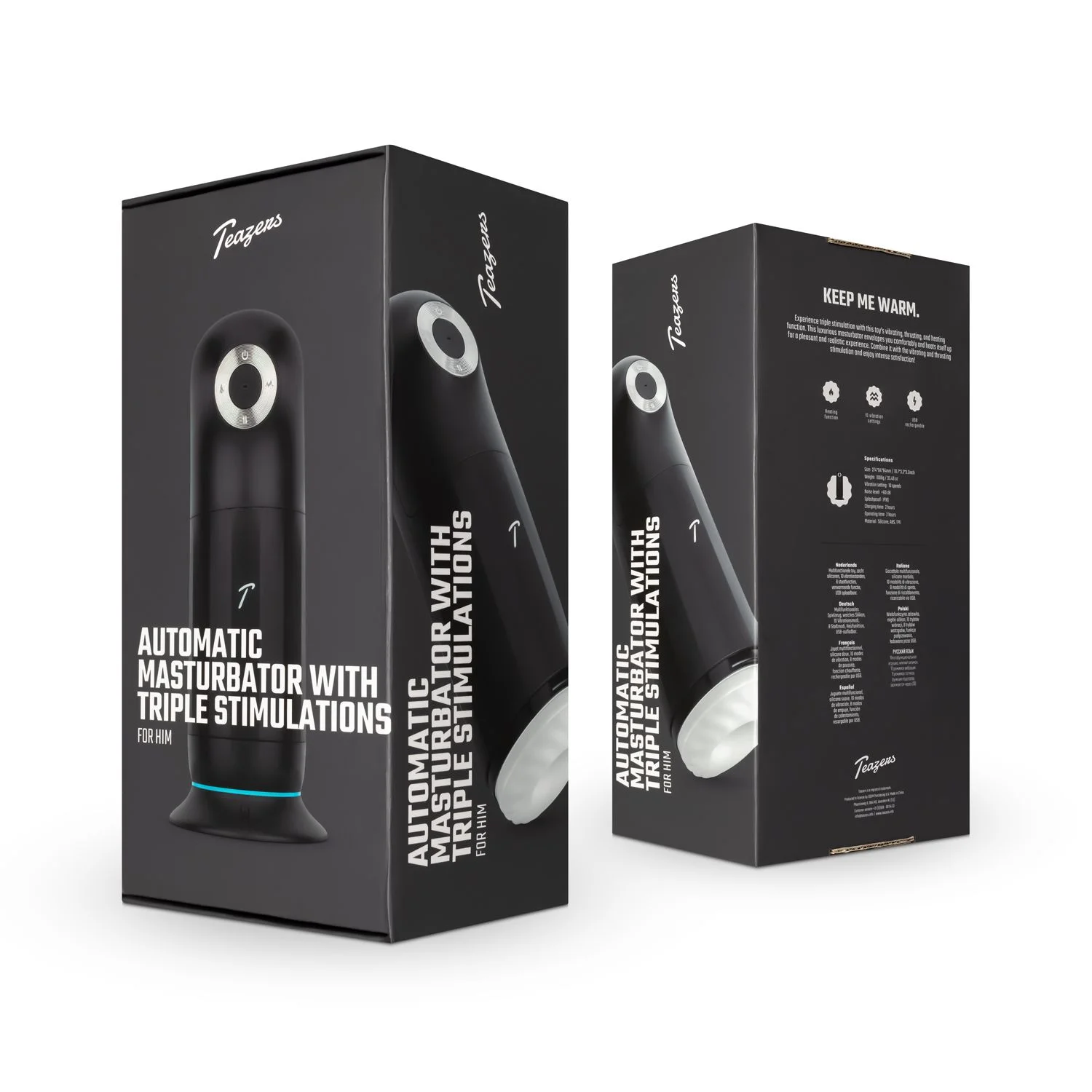 Teazers Automatische Masturbator met Driedubbele Stimulatie