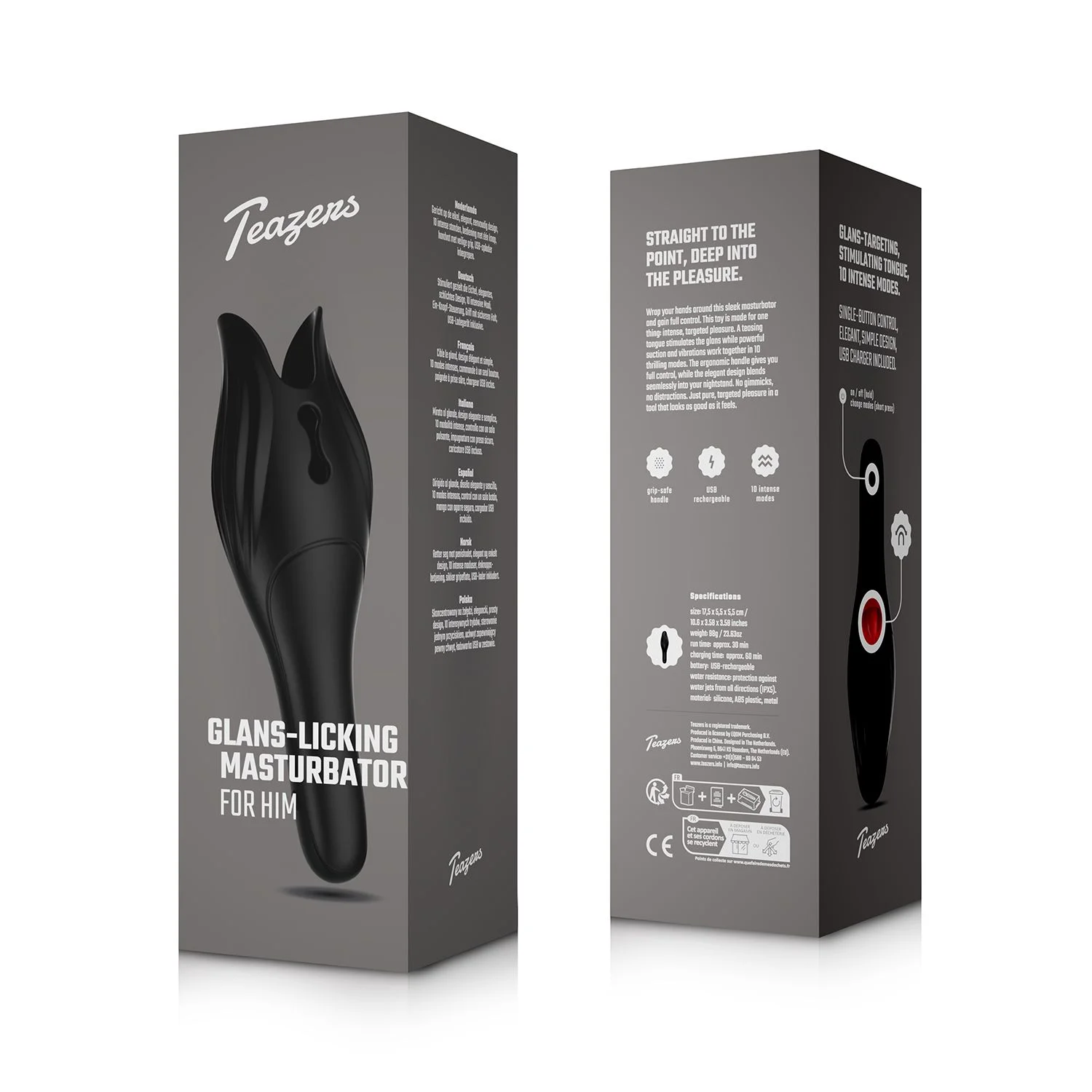 Teazers - Glans-Licking Masturbator - Zwart