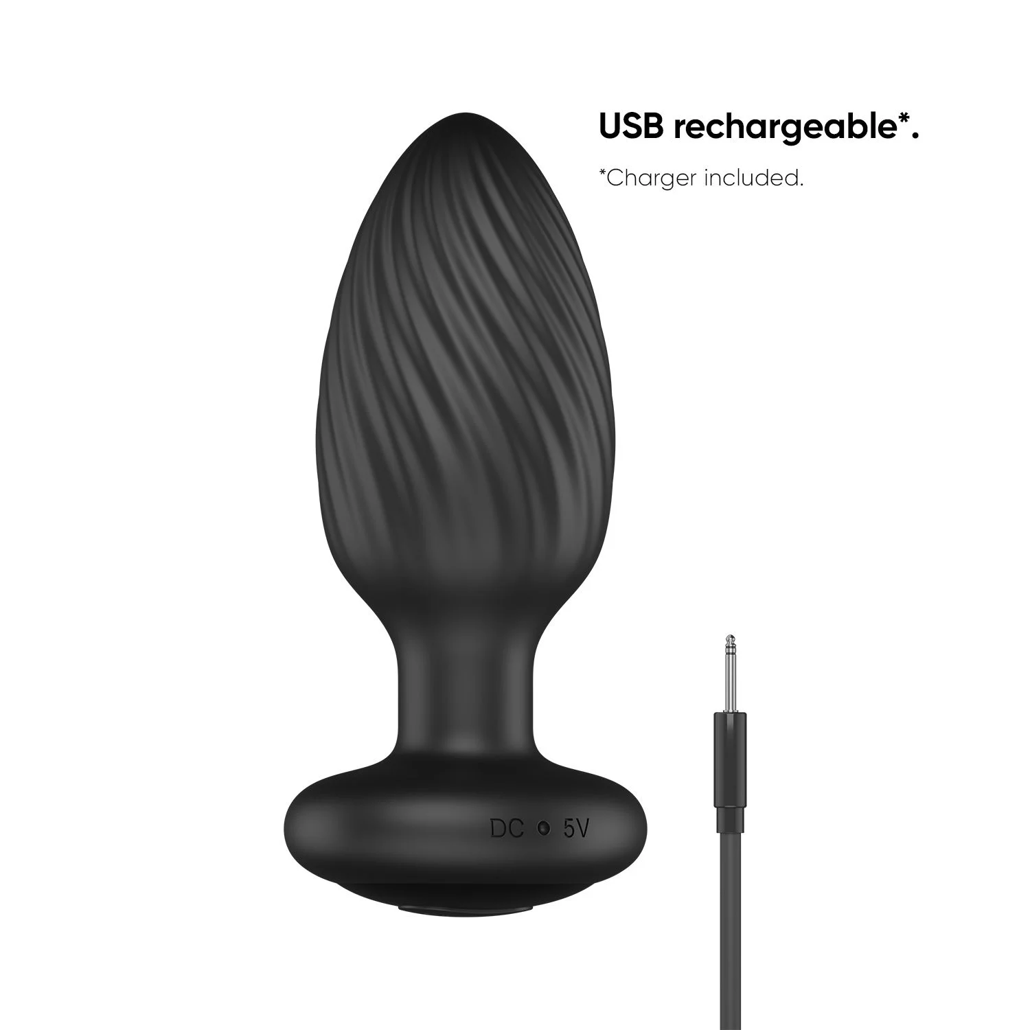 Nexus - Tornado Roterende Butt Plug - Zwart