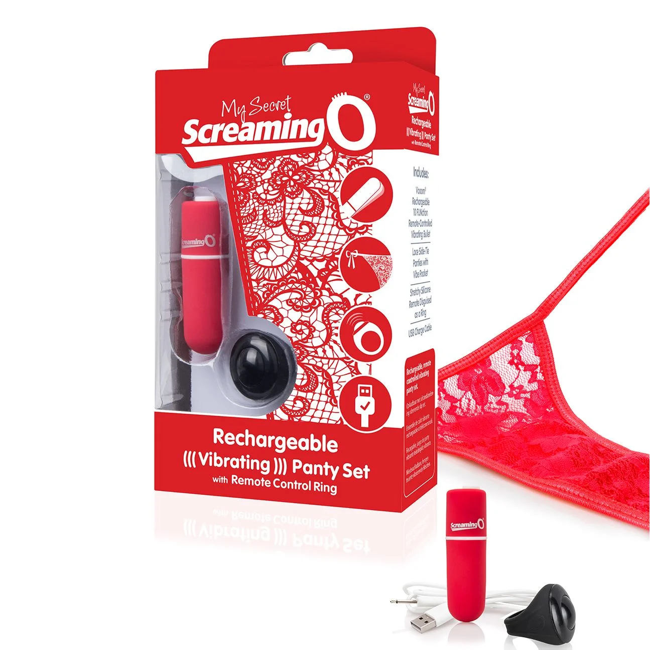 The Screaming O - Charged Remote Control Panty Vibe Rood