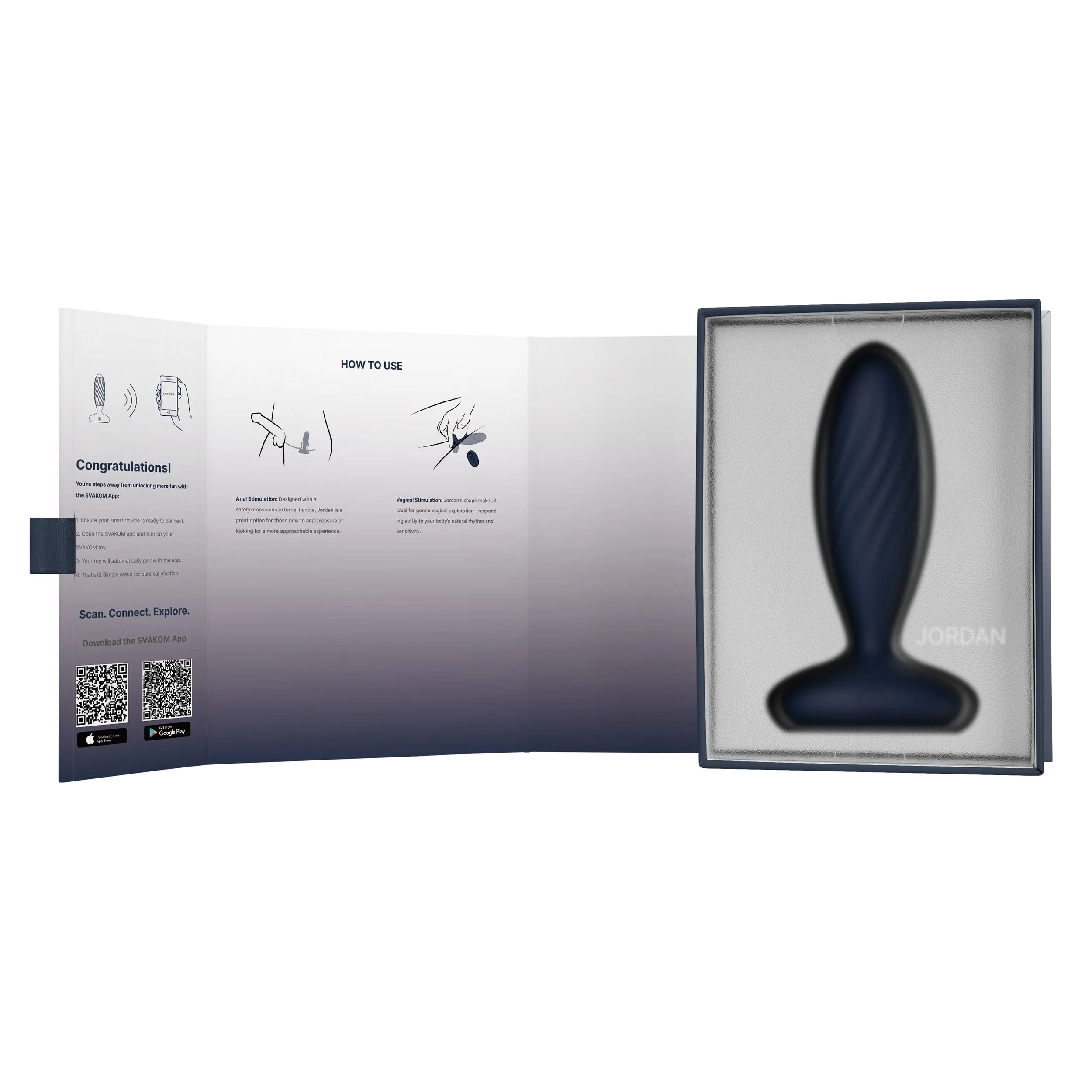 SVAKOM - Jordan Stotende Butt Plug - Blauw