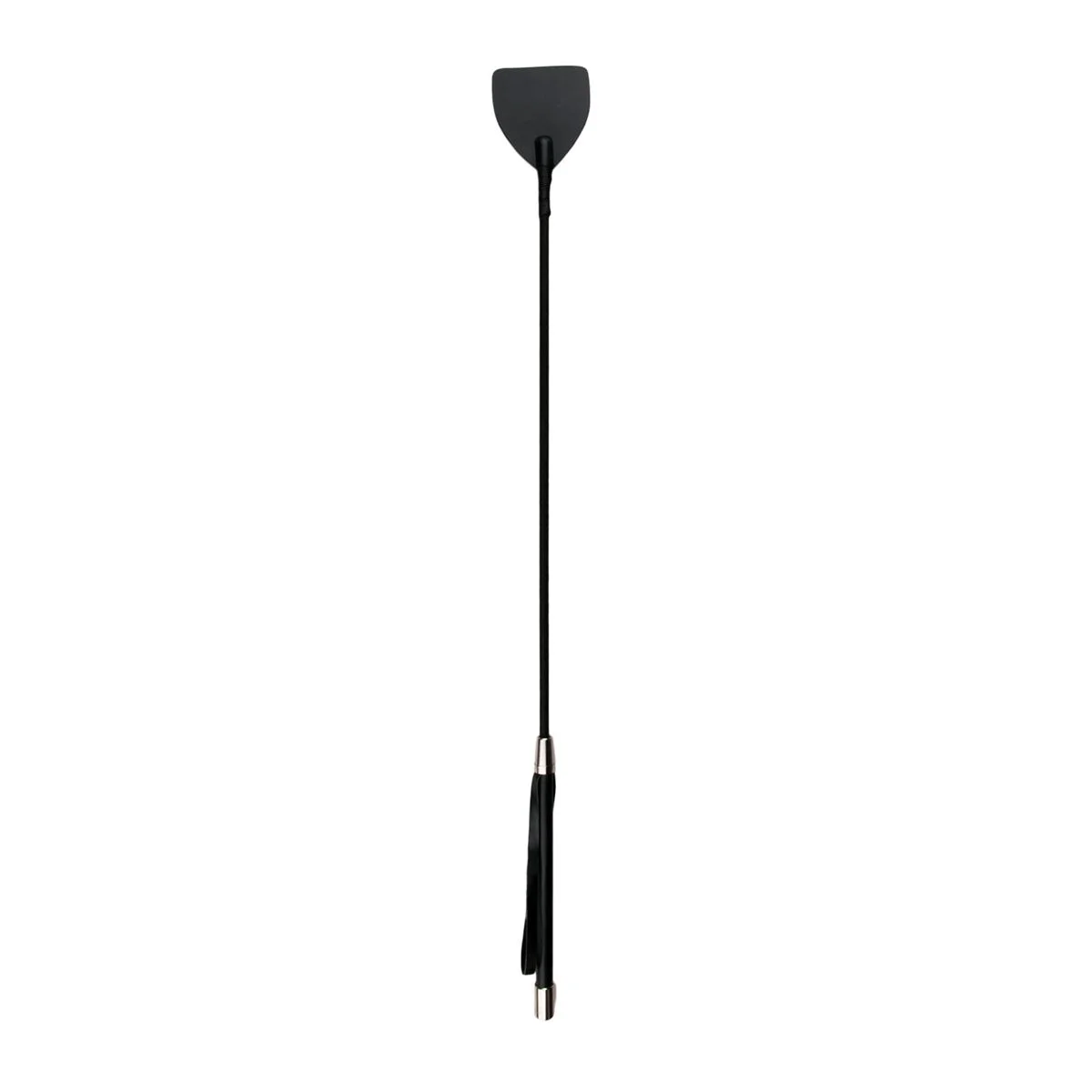 Fetish - Leren zweep met lange steel - Zwart