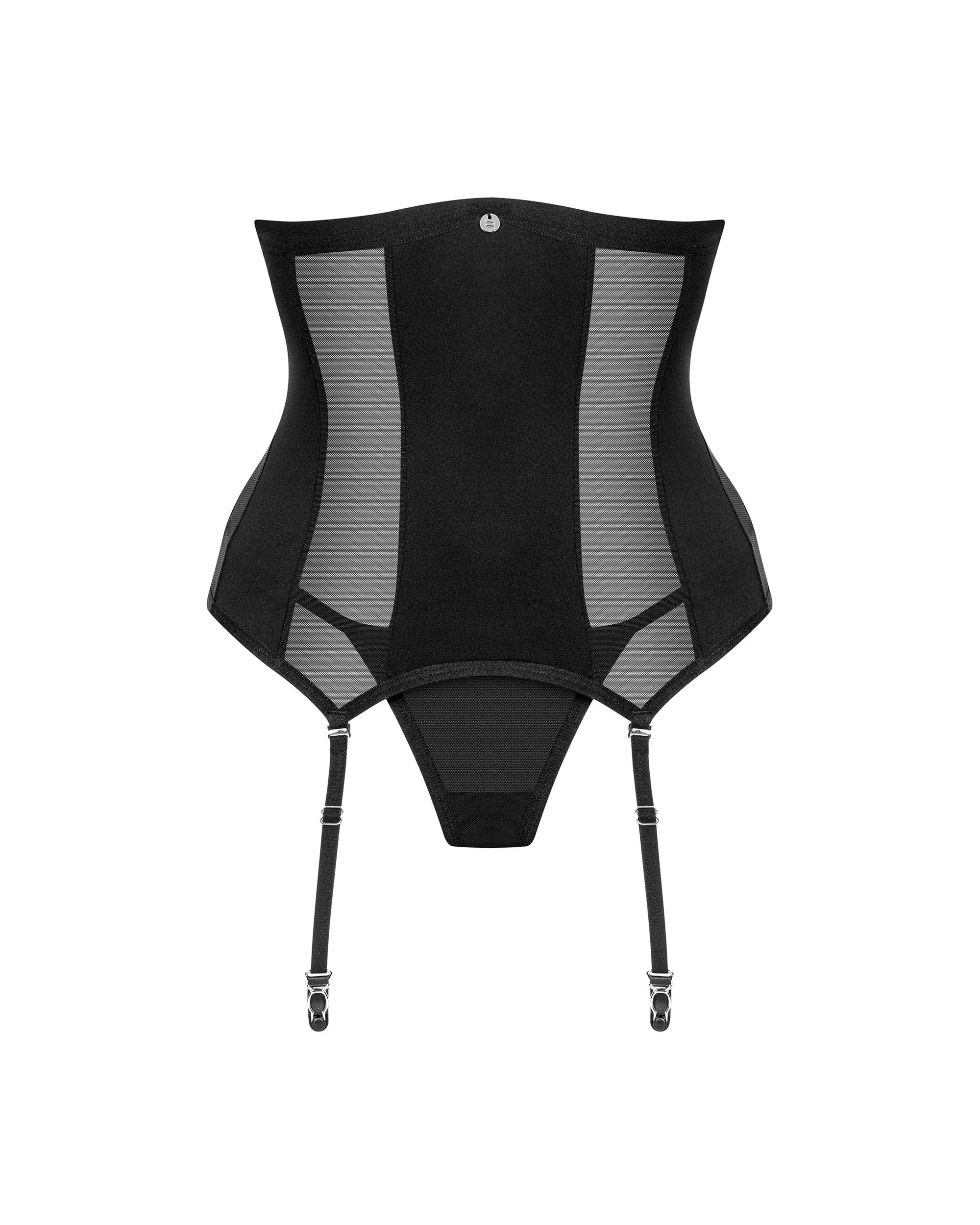 Obsessive - Chic Amoria Open Korset en String - Zwart