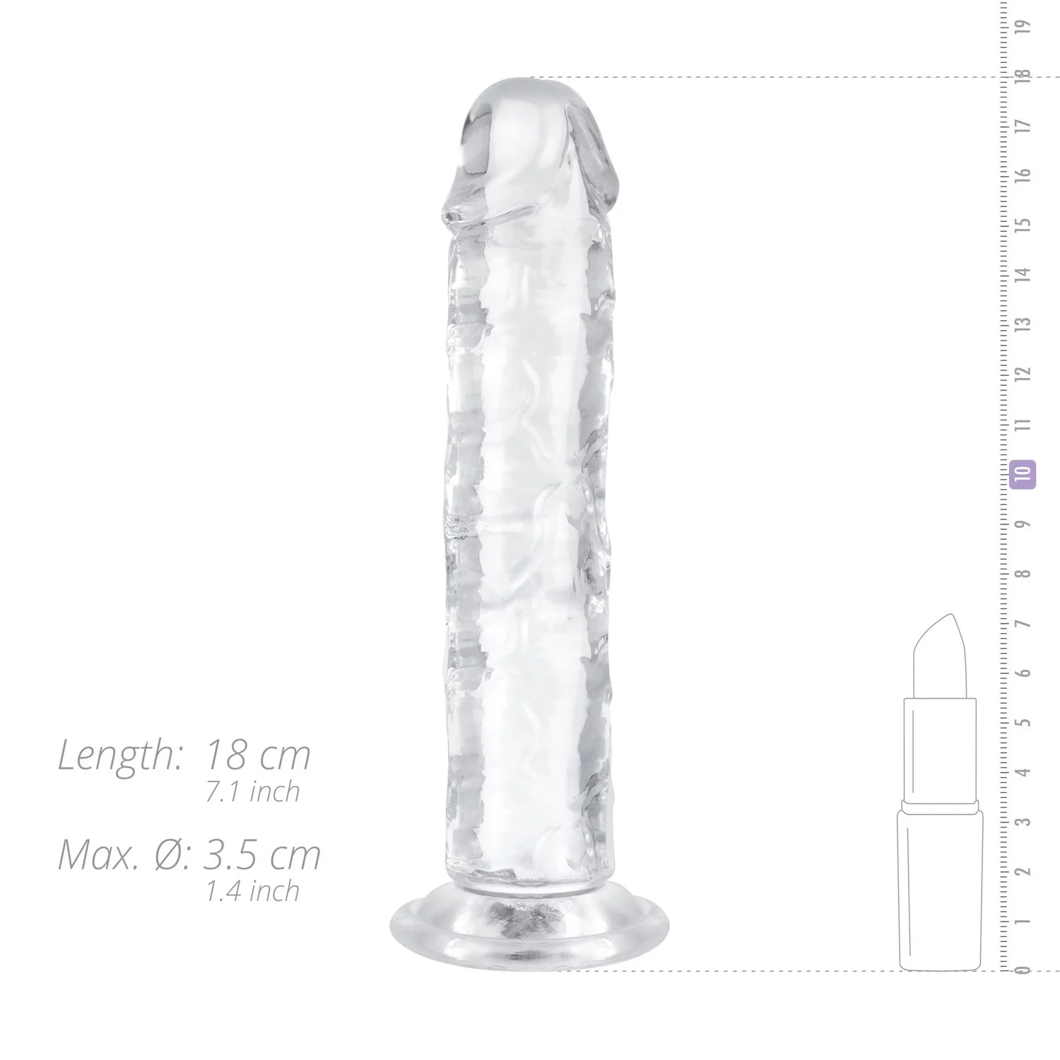 Jelly Dildo zonder ballen - 16 cm