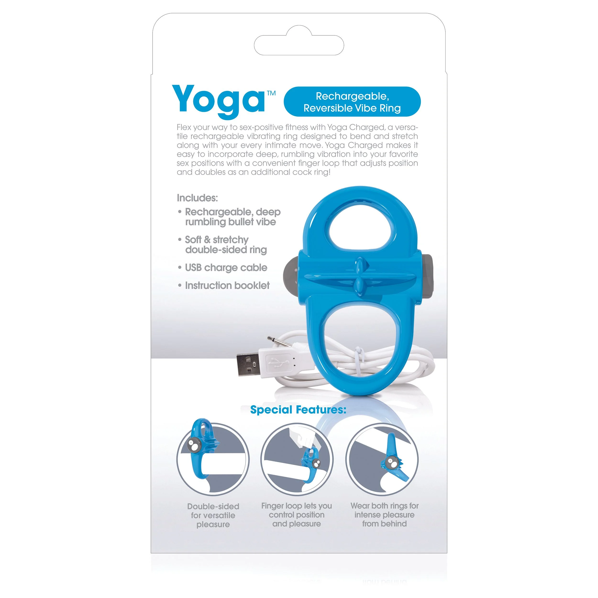 The Screaming O - Charged Yoga Vibe Ring Blauw