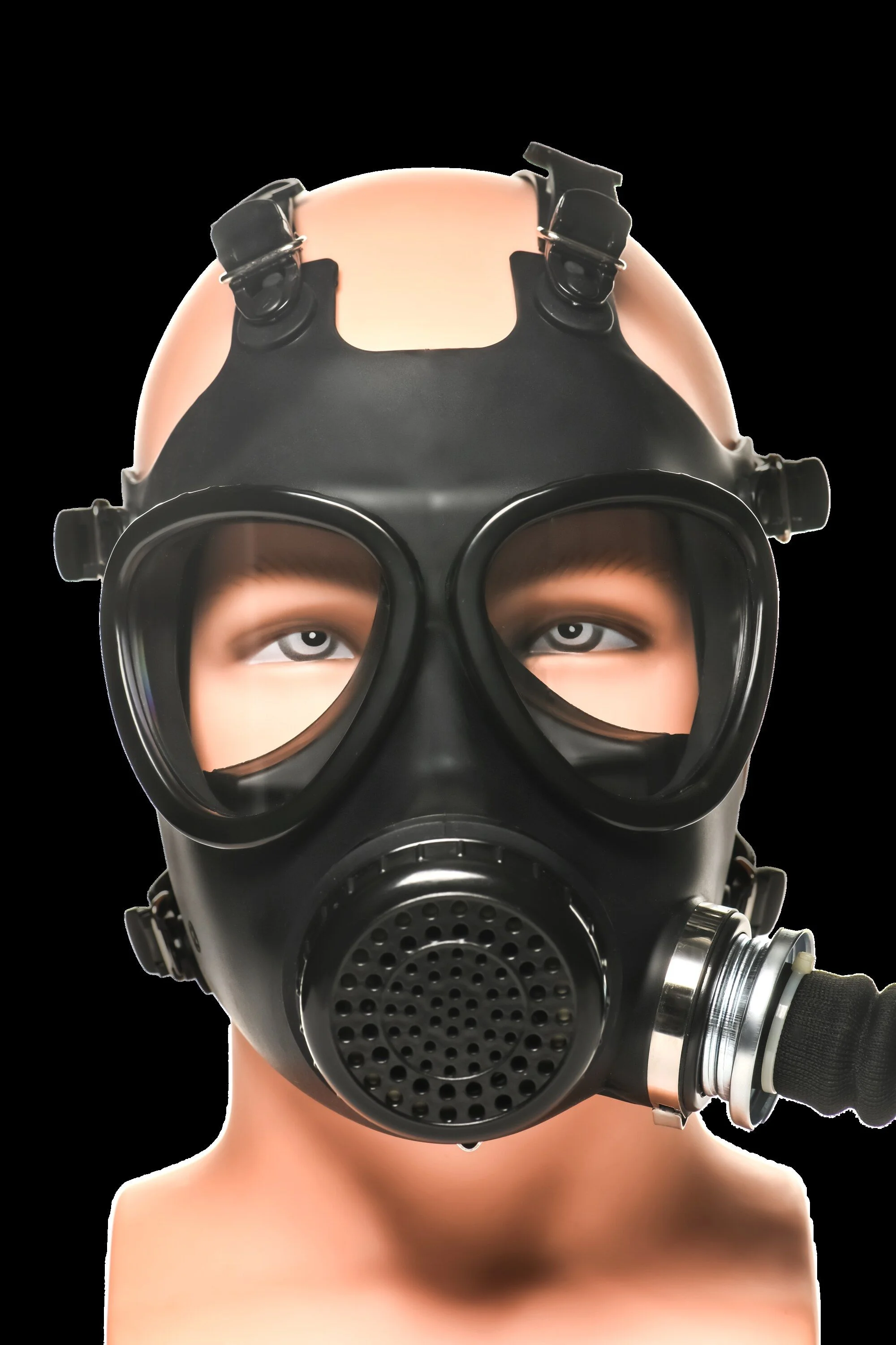 XR Brands - Inhaler Gas Masker Met Fles - Zwart & Wit