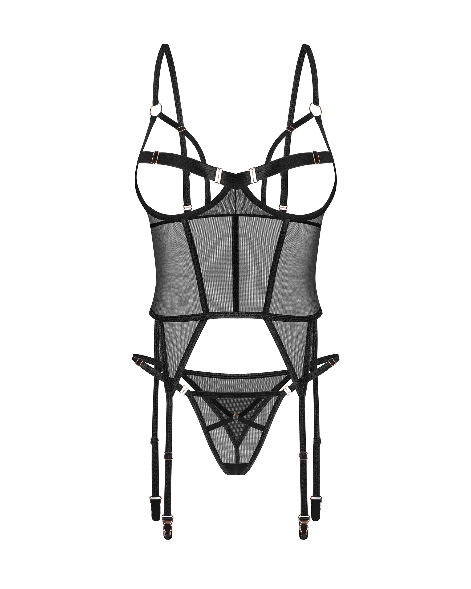Obsessive - Freedom Euridia Korset en String - Zwart