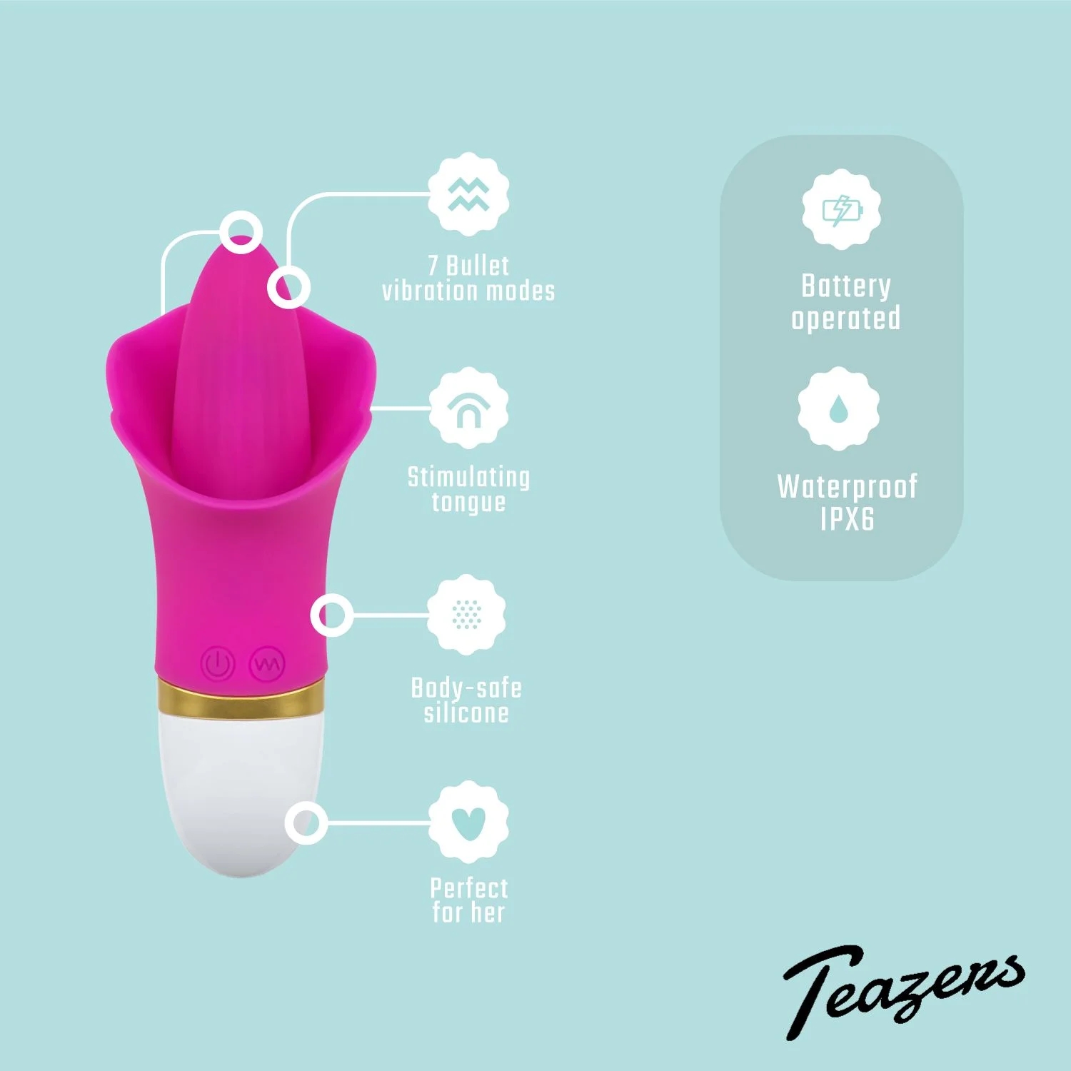 Teazers – Flower Touch Clitoris Vibrator – Roze