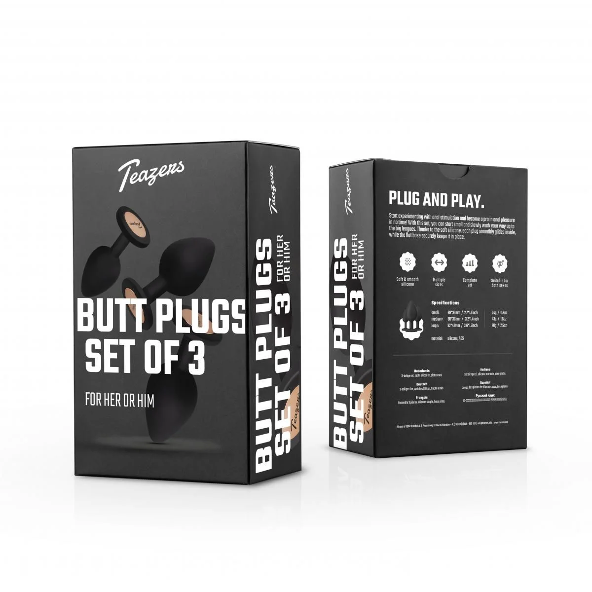 Teazers – Buttplug Set – Zwart