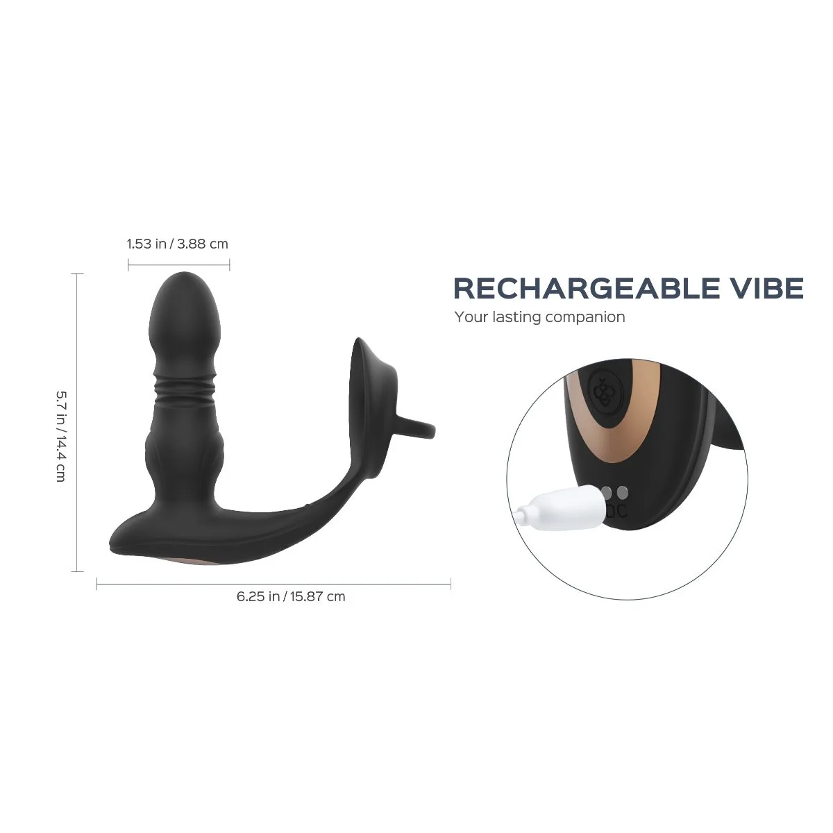 HoneyPlayBox – Cyrus Thrusting Prostate Vibrator – Zwart