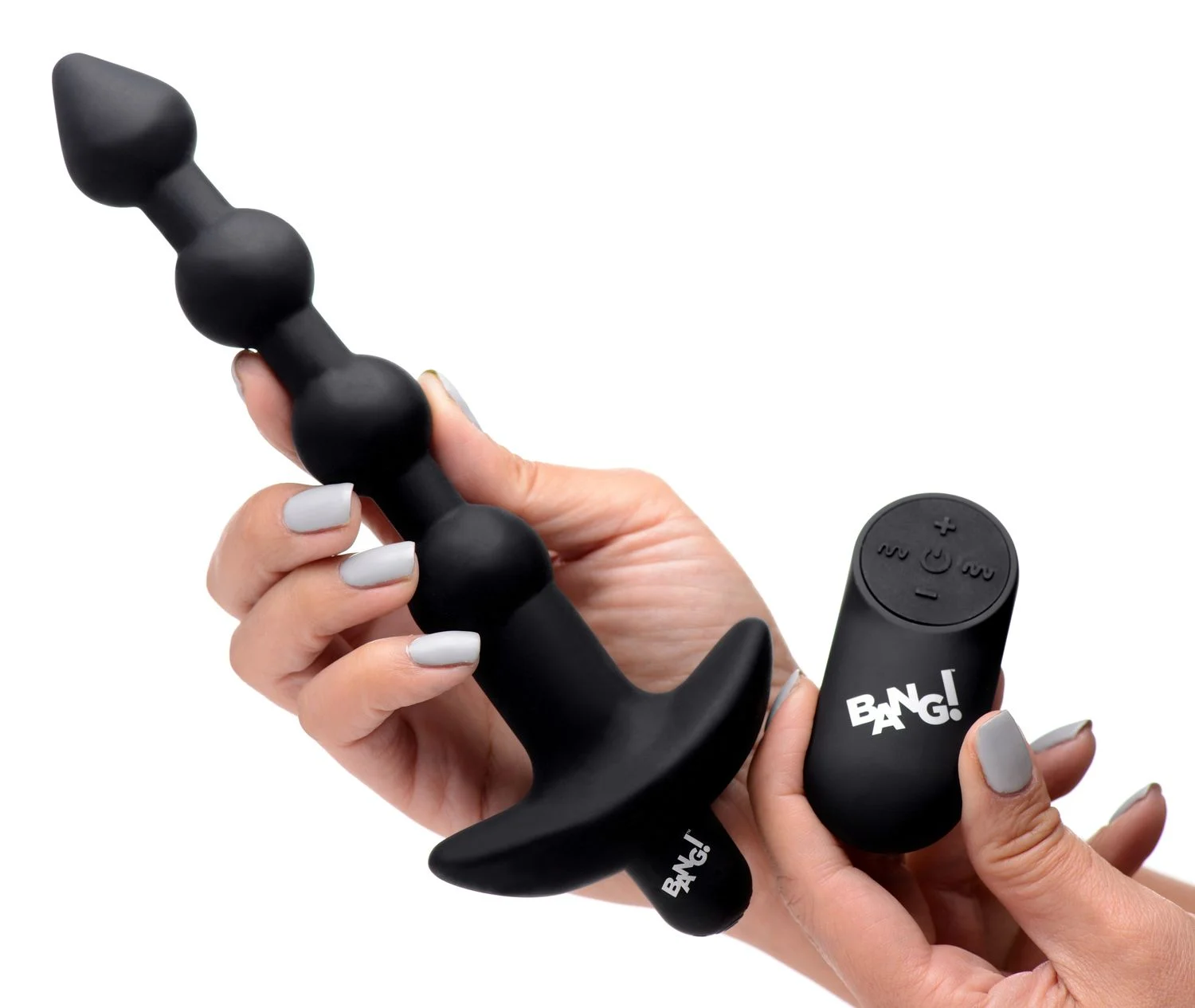 BANG! - 28X Vibrerende Silicone Anaalkralen met Afstandsbediening - Zwart