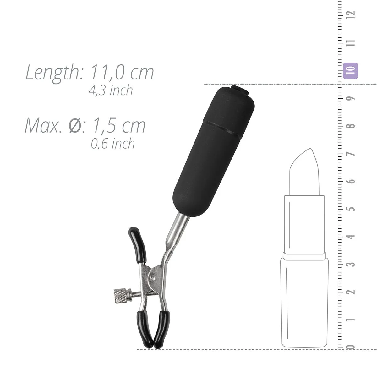Fetish - Verstelbare Tepelklemmen Met Bullet Vibrator