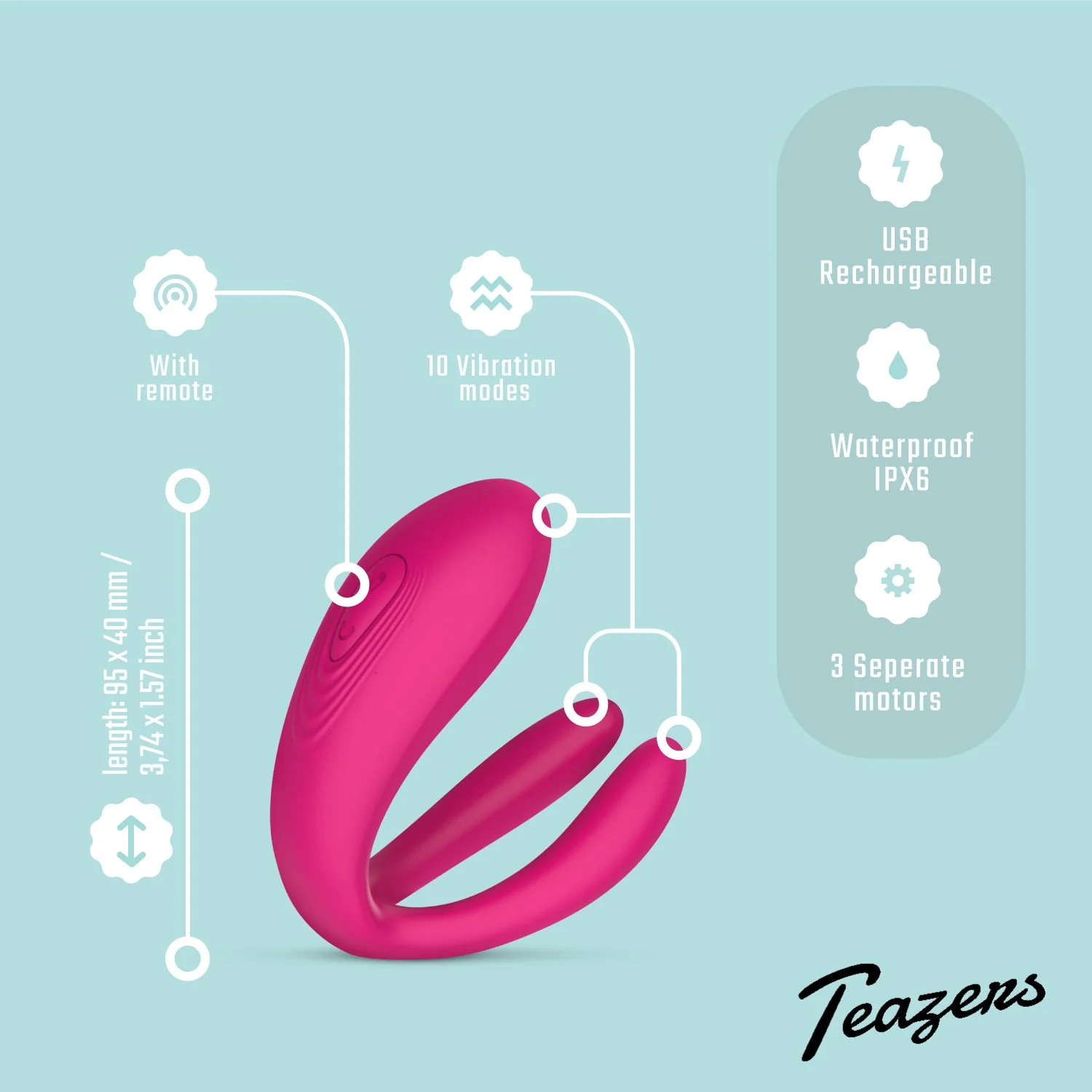 Teazers Koppel vibrator met Afstandsbediening