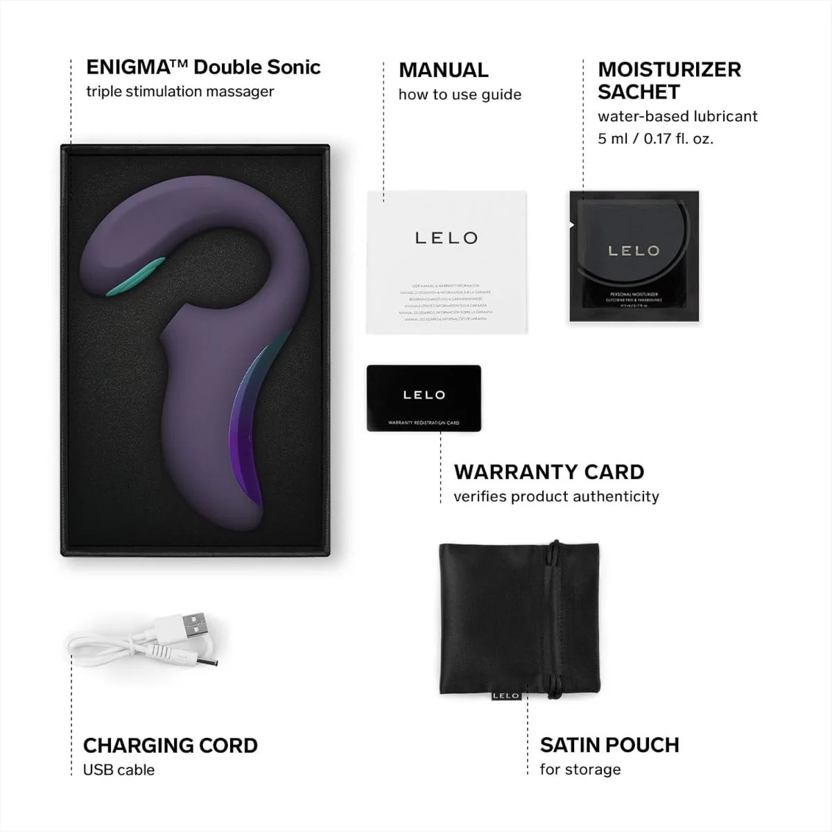 LELO - ENIGMA Double Sonic A-spot vibrator - Cyber Purple