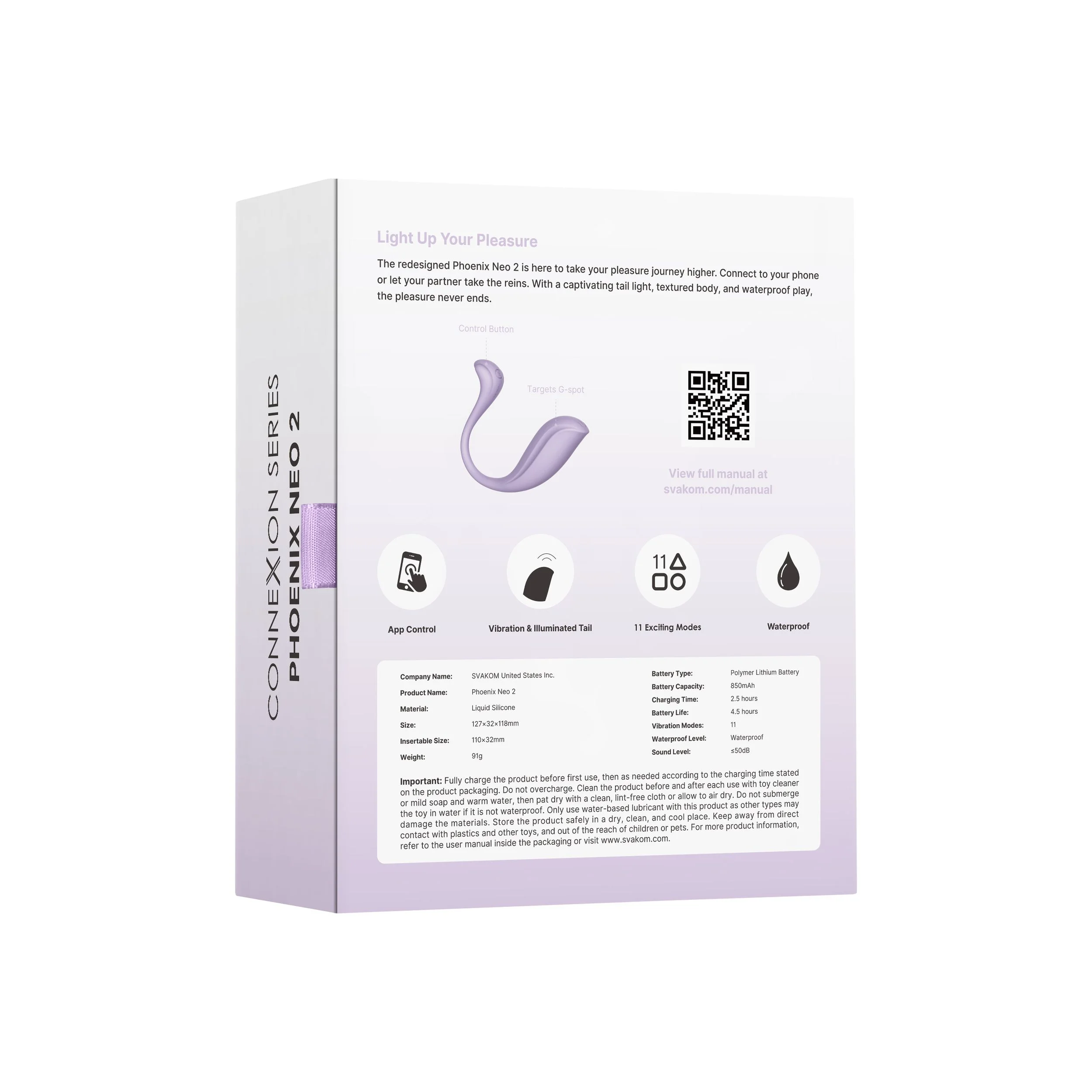 Svakom - Phoenix Neo 2 Bullet Vibrator - Lavender