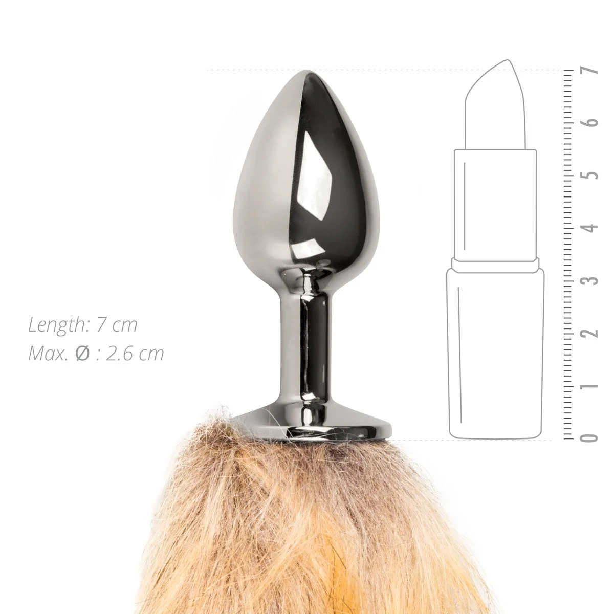 – FETISH COLLECTION Buttplug Zilver – Beige Vossenstaart