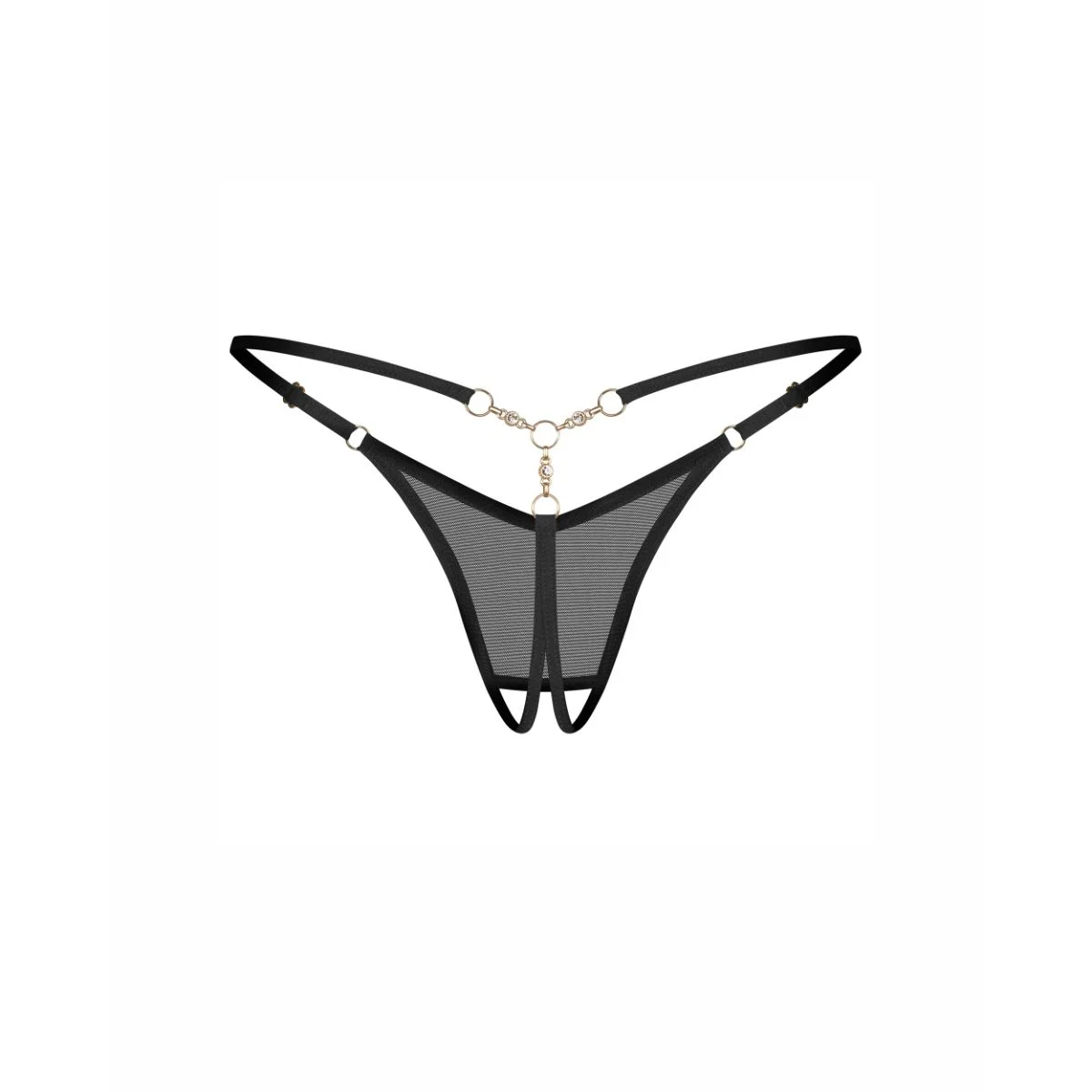 Obsessive - Oxaria Open Kruis String - Zwart