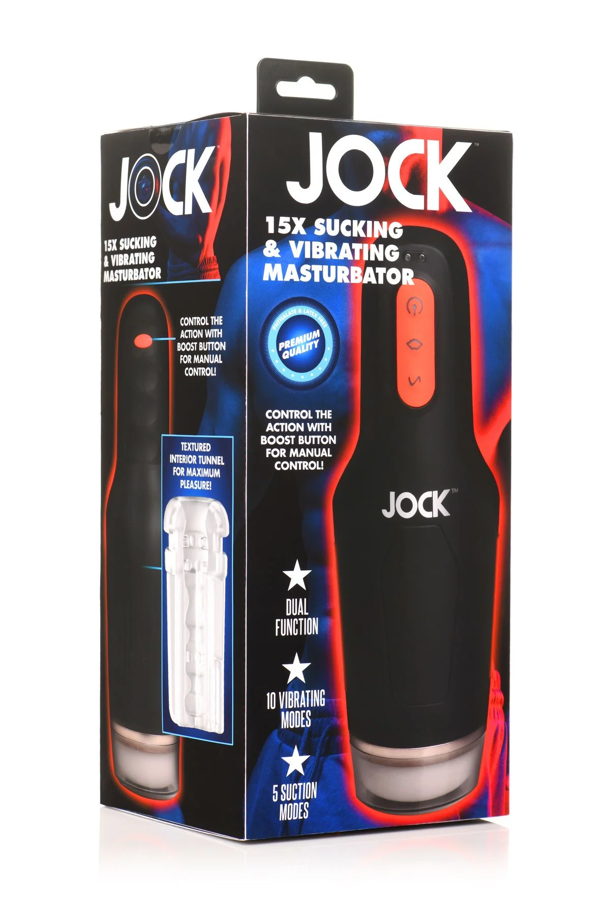 JOCK - Zuigende & Vibrerende Masturbator Oplaadbaar