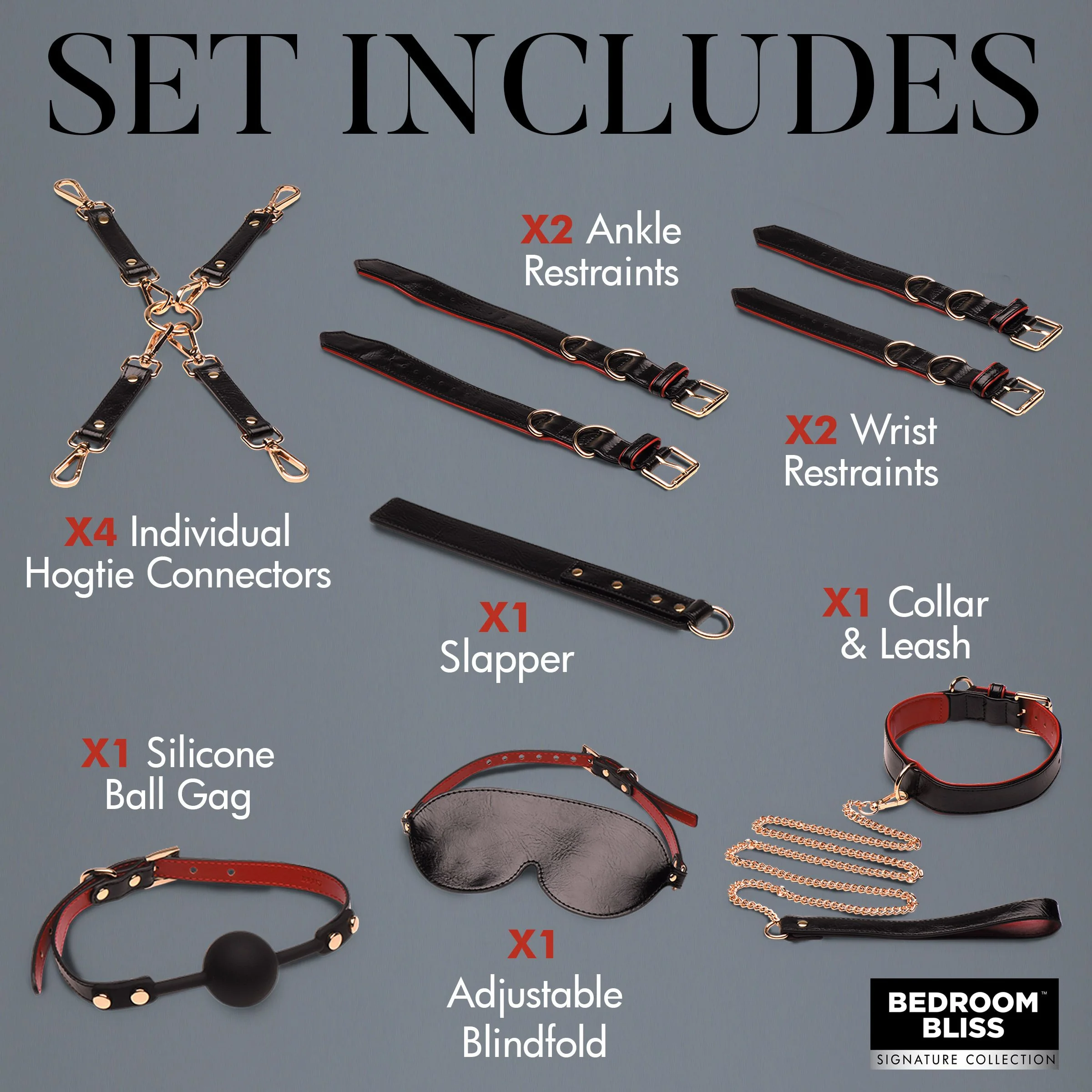 XR Brands - Lover's Luxe Bondage Set - Zwart