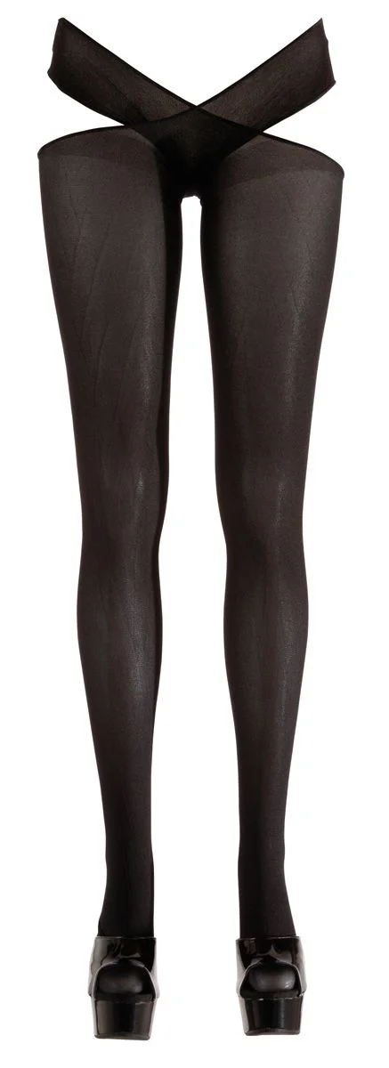 Cottelli Collection - Panty met open kruis - Zwart