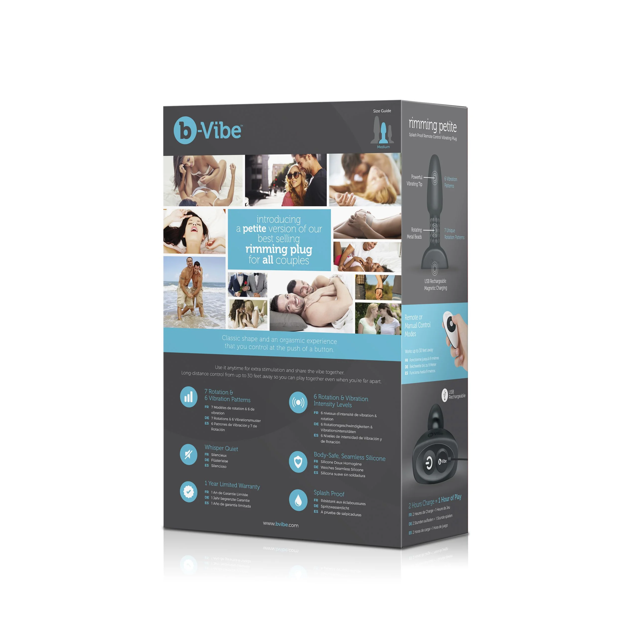 B-Vibe - Rimming Petite Remote Control Plug Zwart