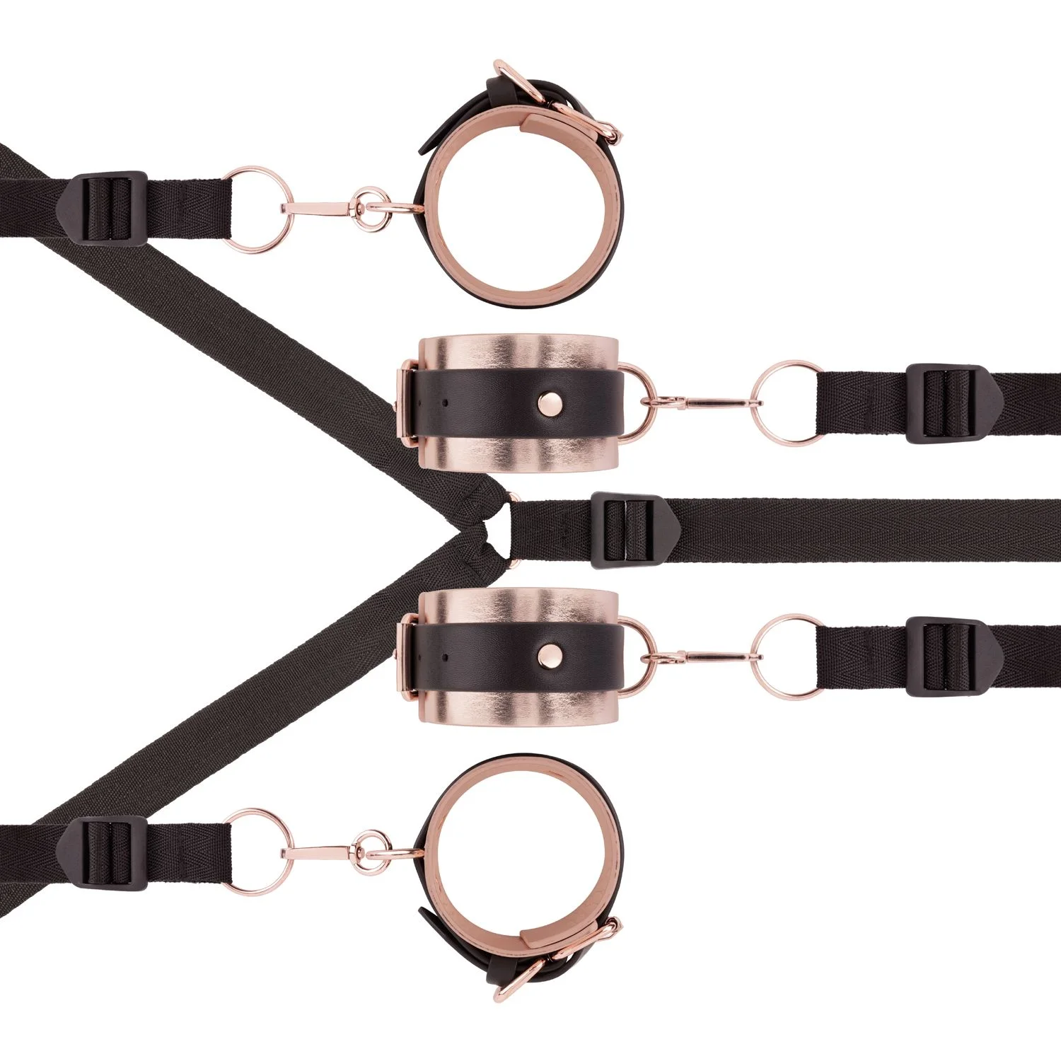 Rosy Gold - Under-Mattress Restraint Set - Zwart