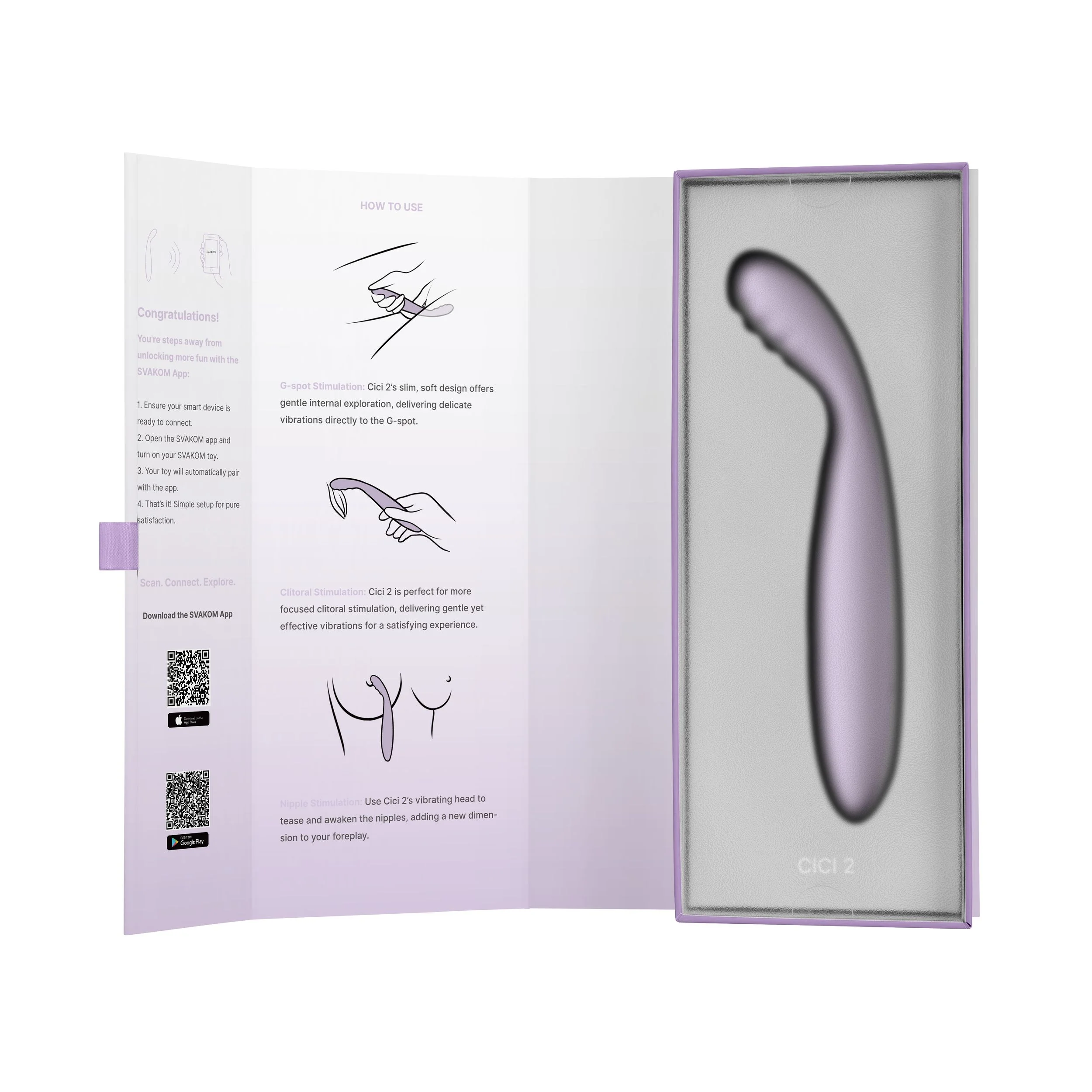 SVAKOM - Cici 2 Flexibele G-spot Vibrator - Lavendel