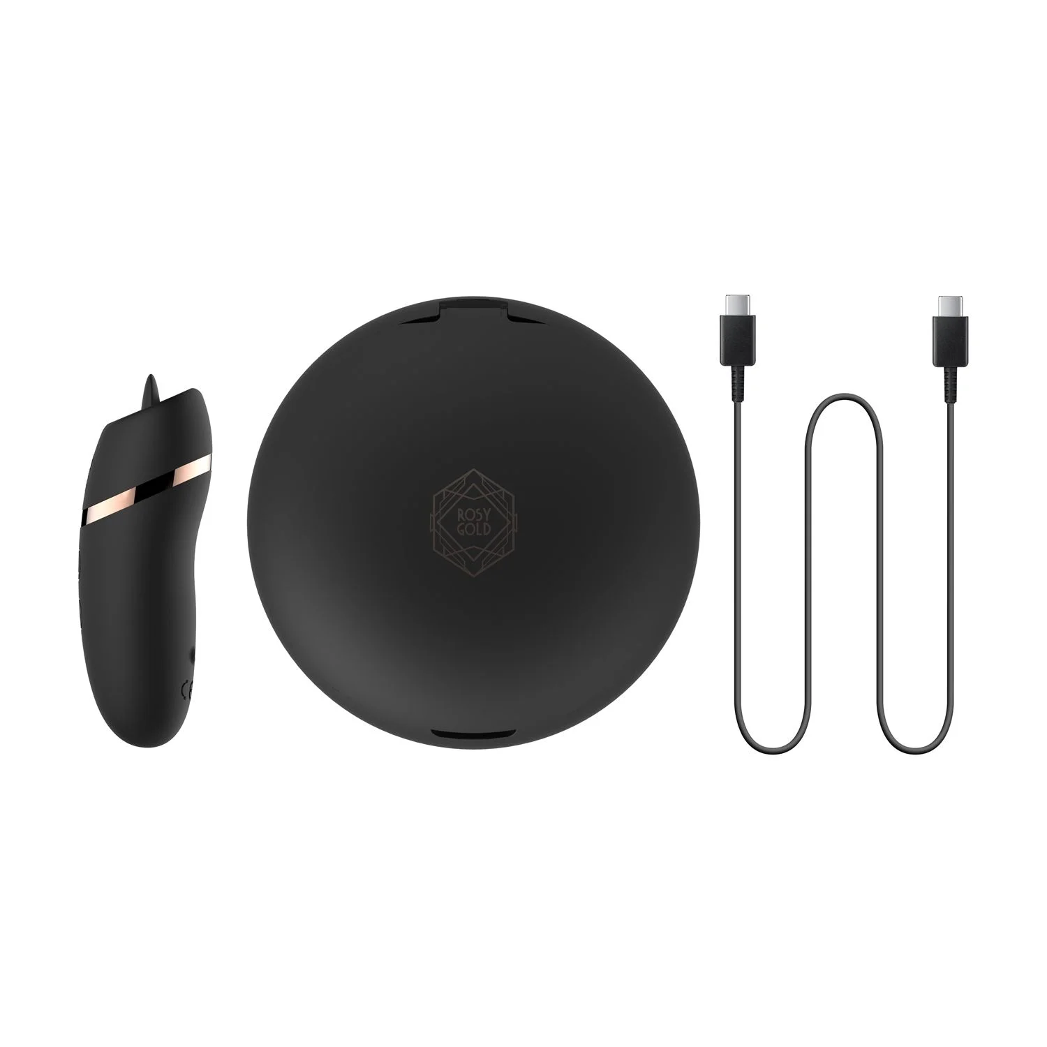 Rosy Gold – Licking Stimulator met Luxe Oplaadcase – Zwart