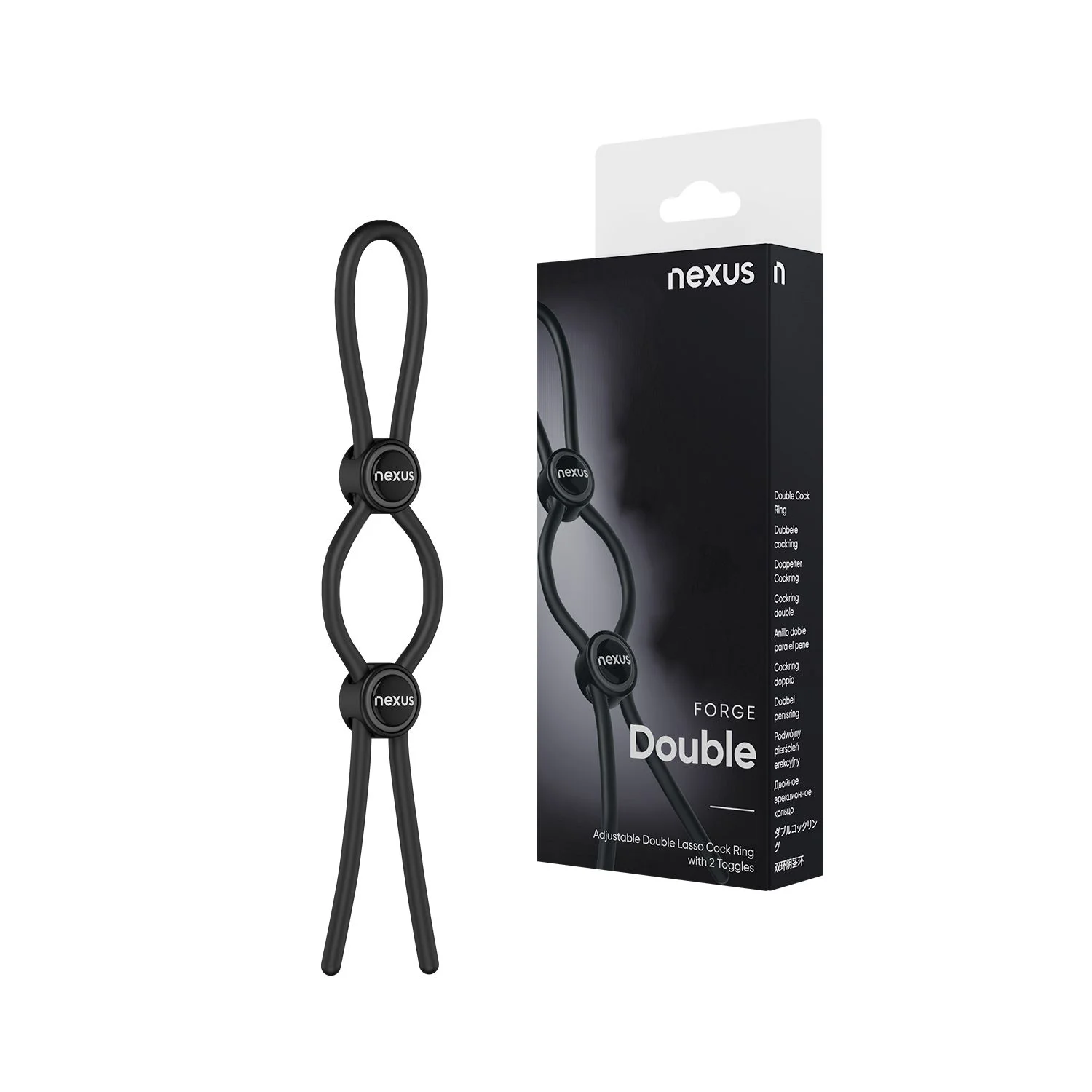 Nexus Forge - Dubbele Verstelbare Penisring - Zwart