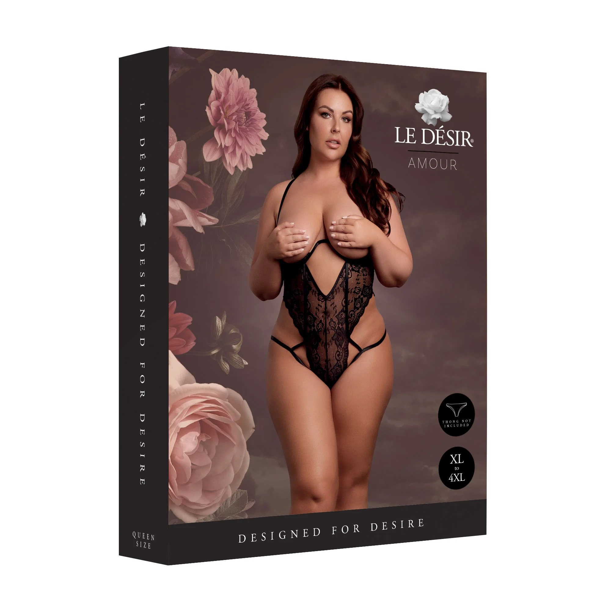 Le Désir – Open Cup Bodysuit met Beugel - Zwart