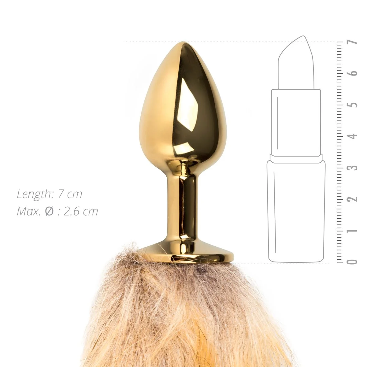 – FETISH COLLECTION Buttplug Goud – Beige Vossenstaart