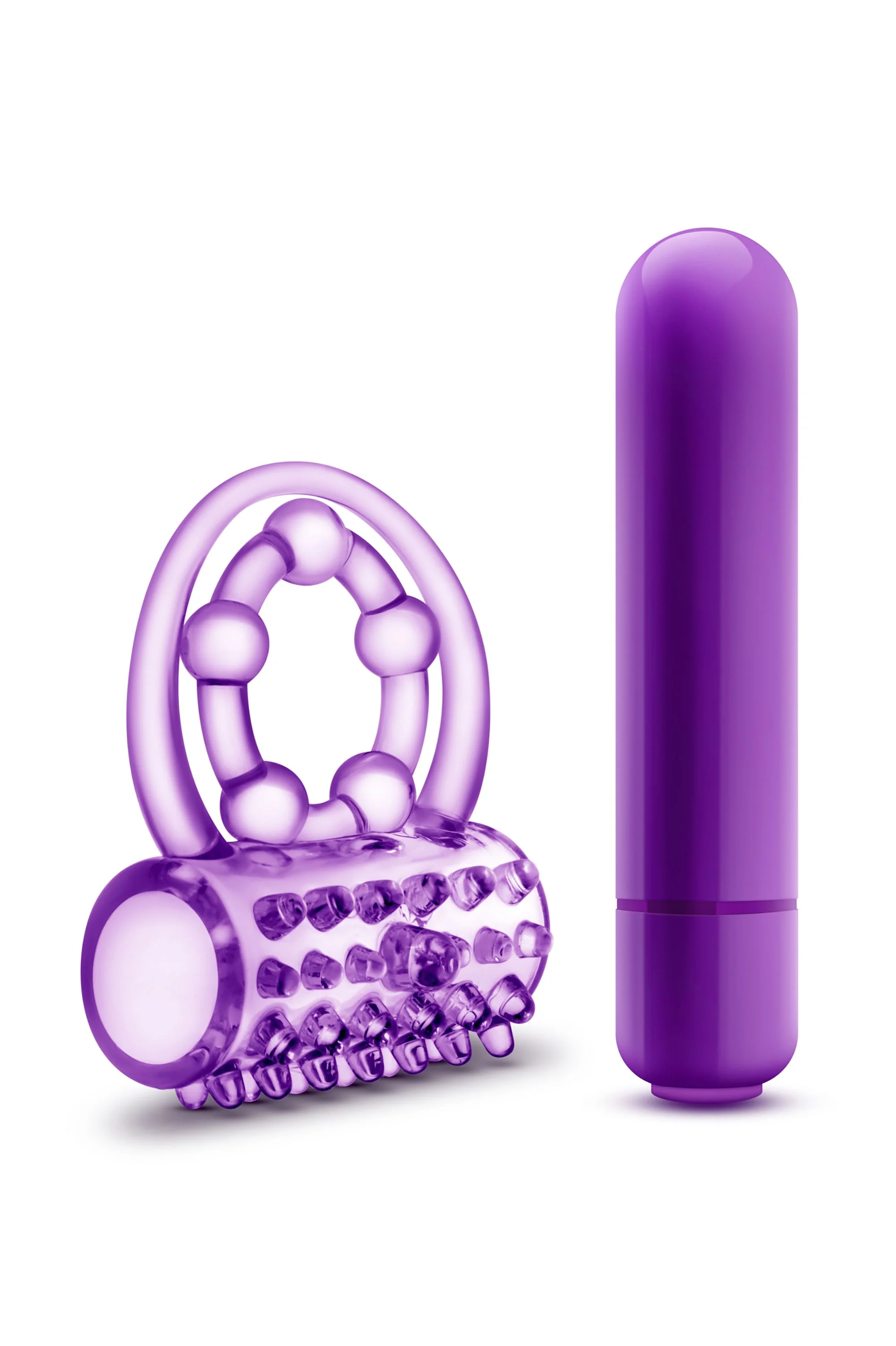 Blush - Play With Me The Player Vibrerende Dubbele Cockring met Ball Strap