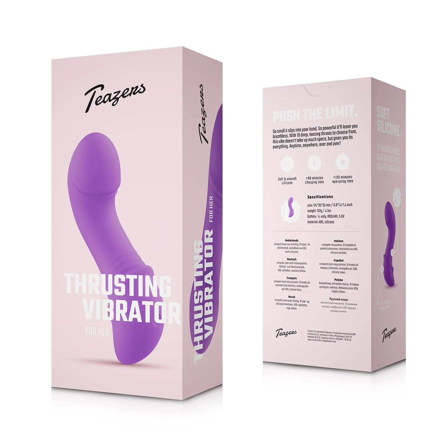 Teazers – Mini Thrusting Vibrator – Paars