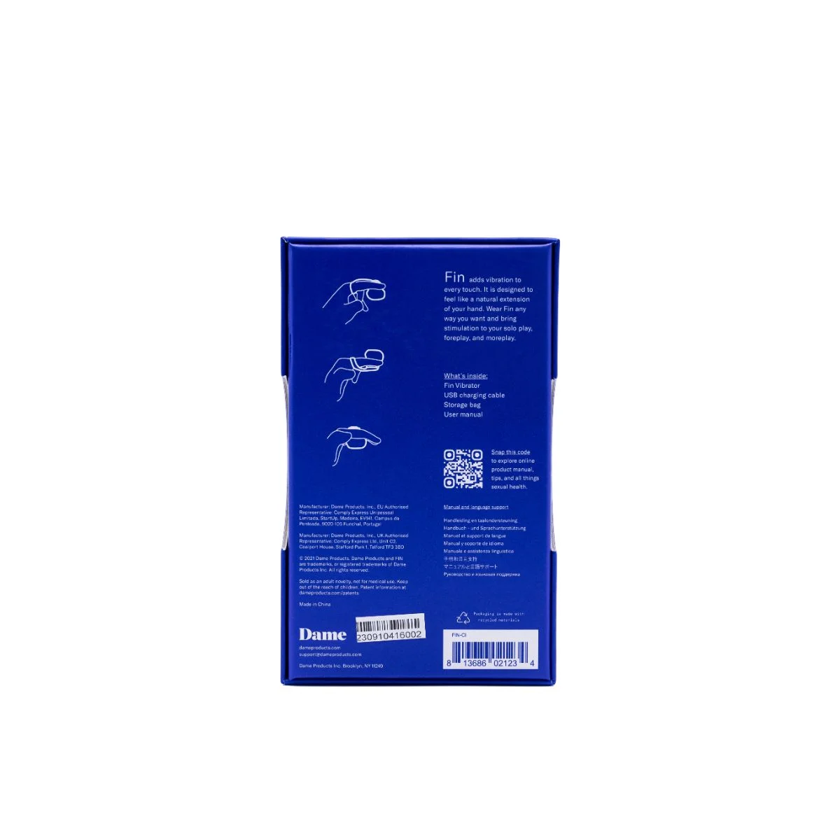 Dame - Fin Finger Vibrator Citrus
