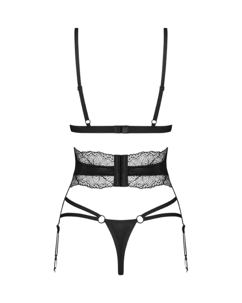 Obsessive - Lobellis Driedelige Set - Zwart