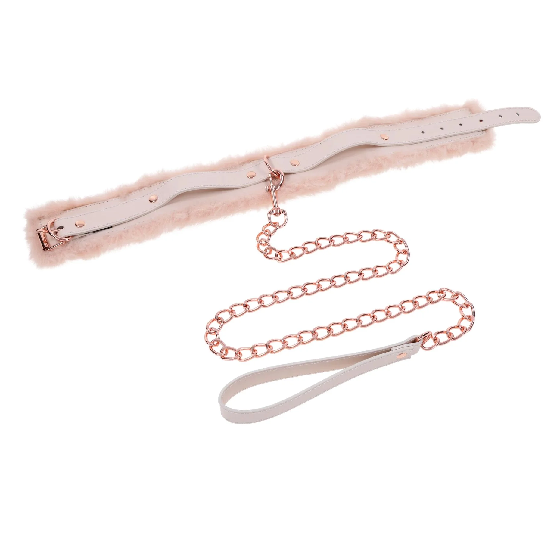 Sportsheets – S&M Peaches ‘n CreaMe Bont Halsband & Lijn – Crème